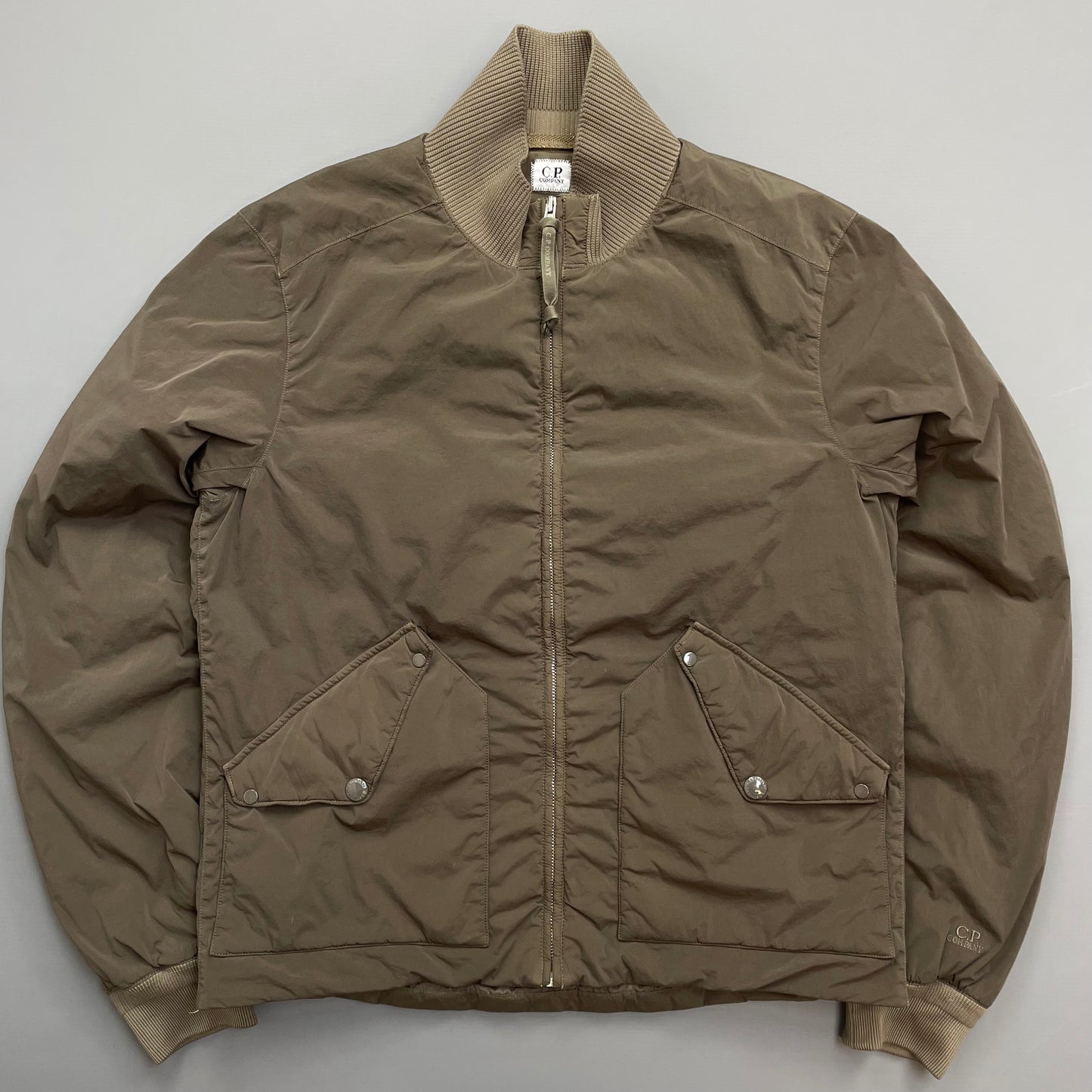 C.P. Company Brown Nylon Down Padded Bomber Jacket