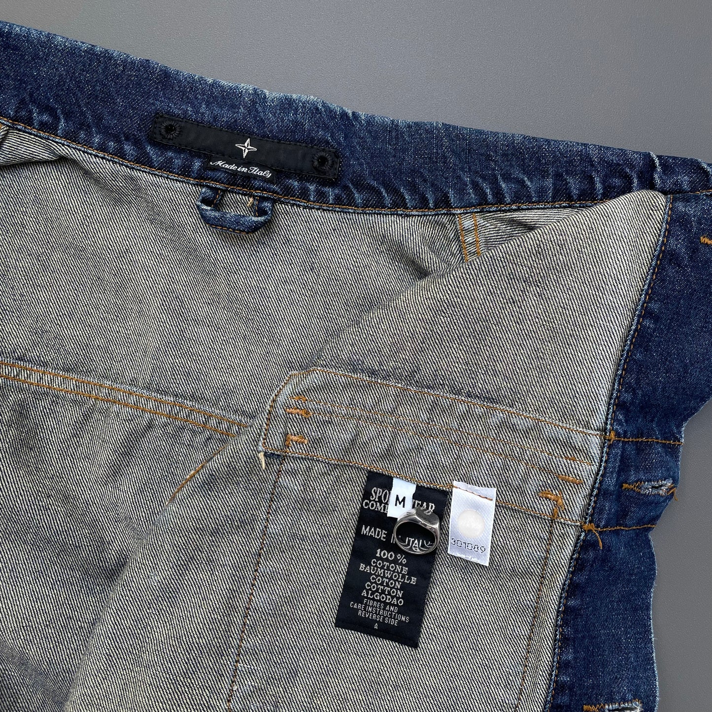 Stone Island Denims Navy 00s Denim Trucker Jacket