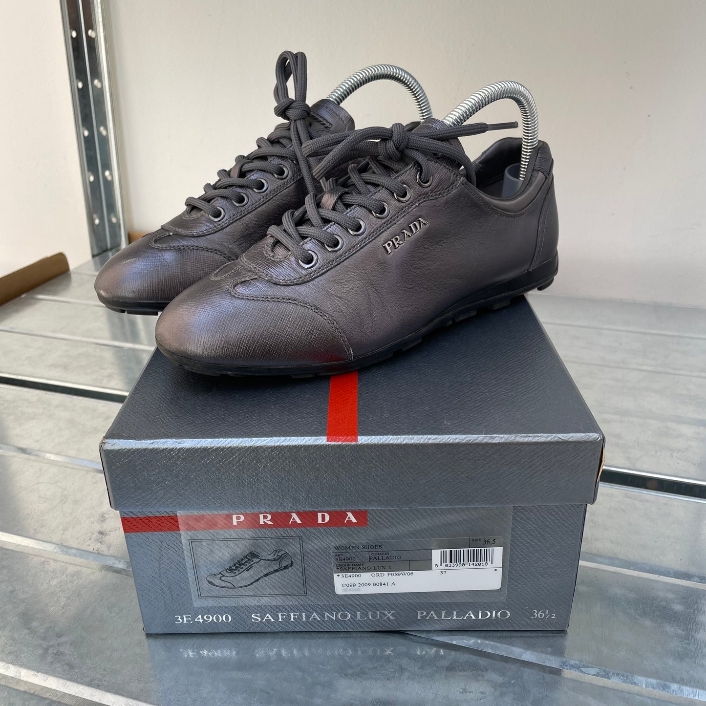 Prada Sport Purple Grey 2009 Women's Saffiano Lux I Trainers