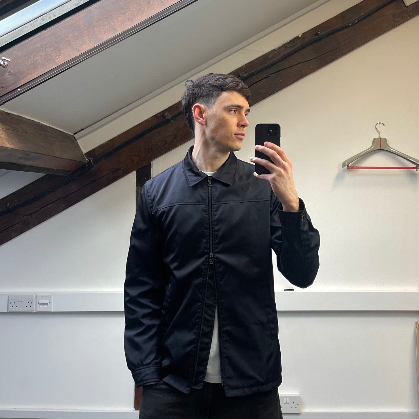 Prada Navy Nylon Overshirt Zip-Through Jacket