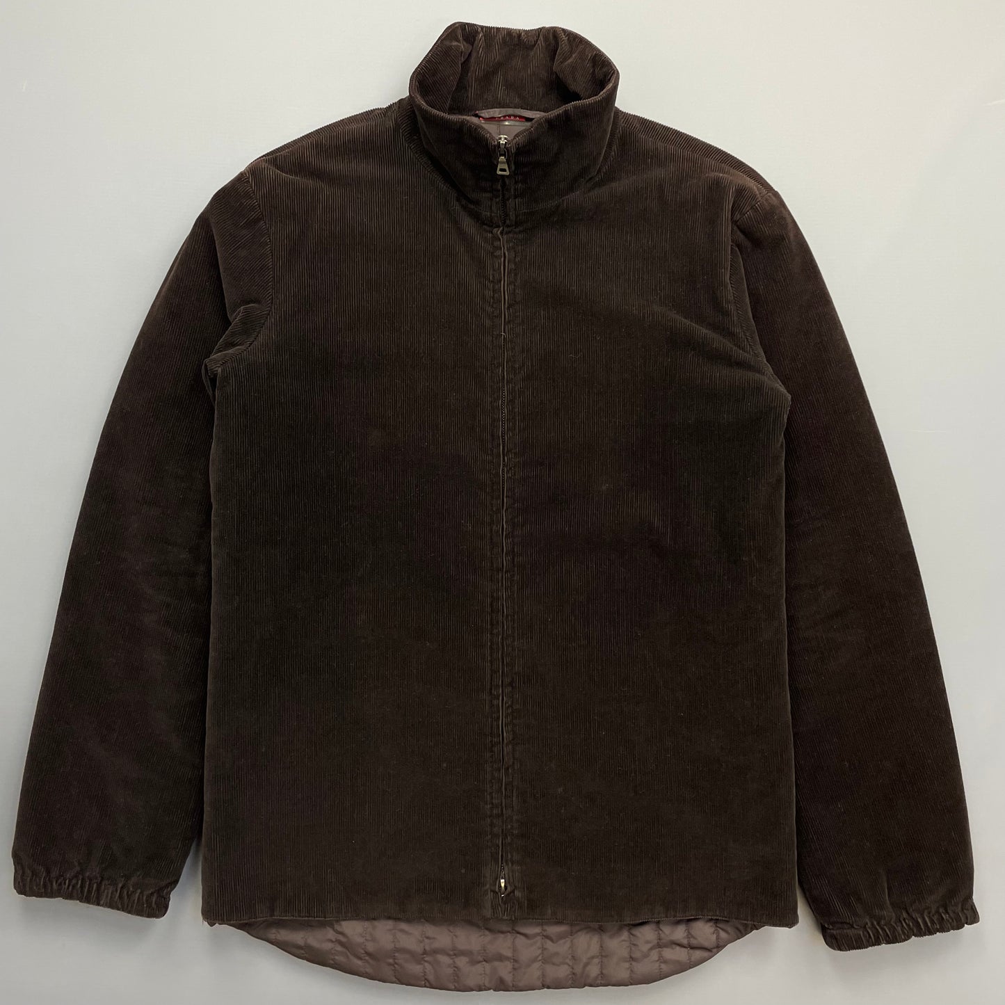 Prada Sport Brown Corduroy Jacket w/ Padded Quilt Lining