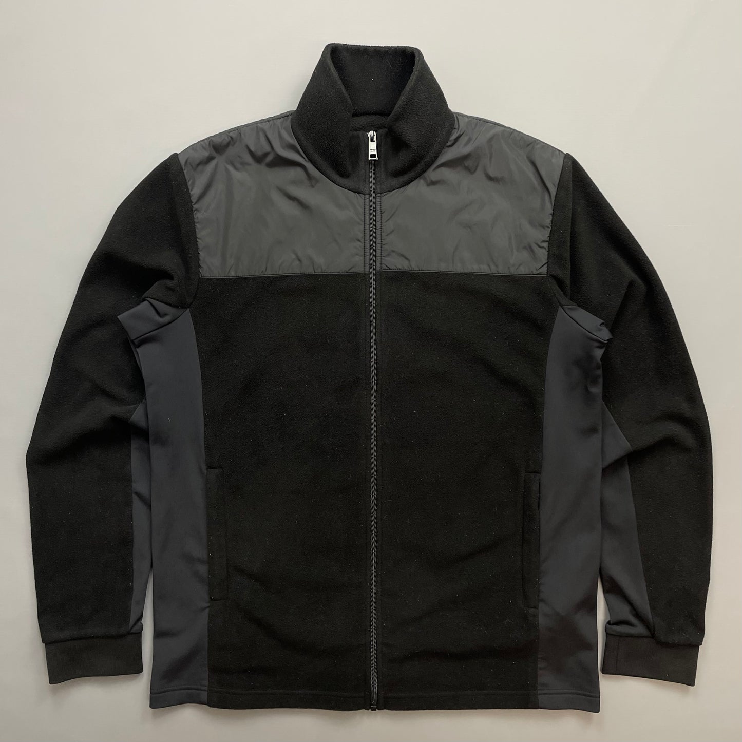 Prada Sport Black 2014 Nylon Shoulder Panel Fleece Jacket