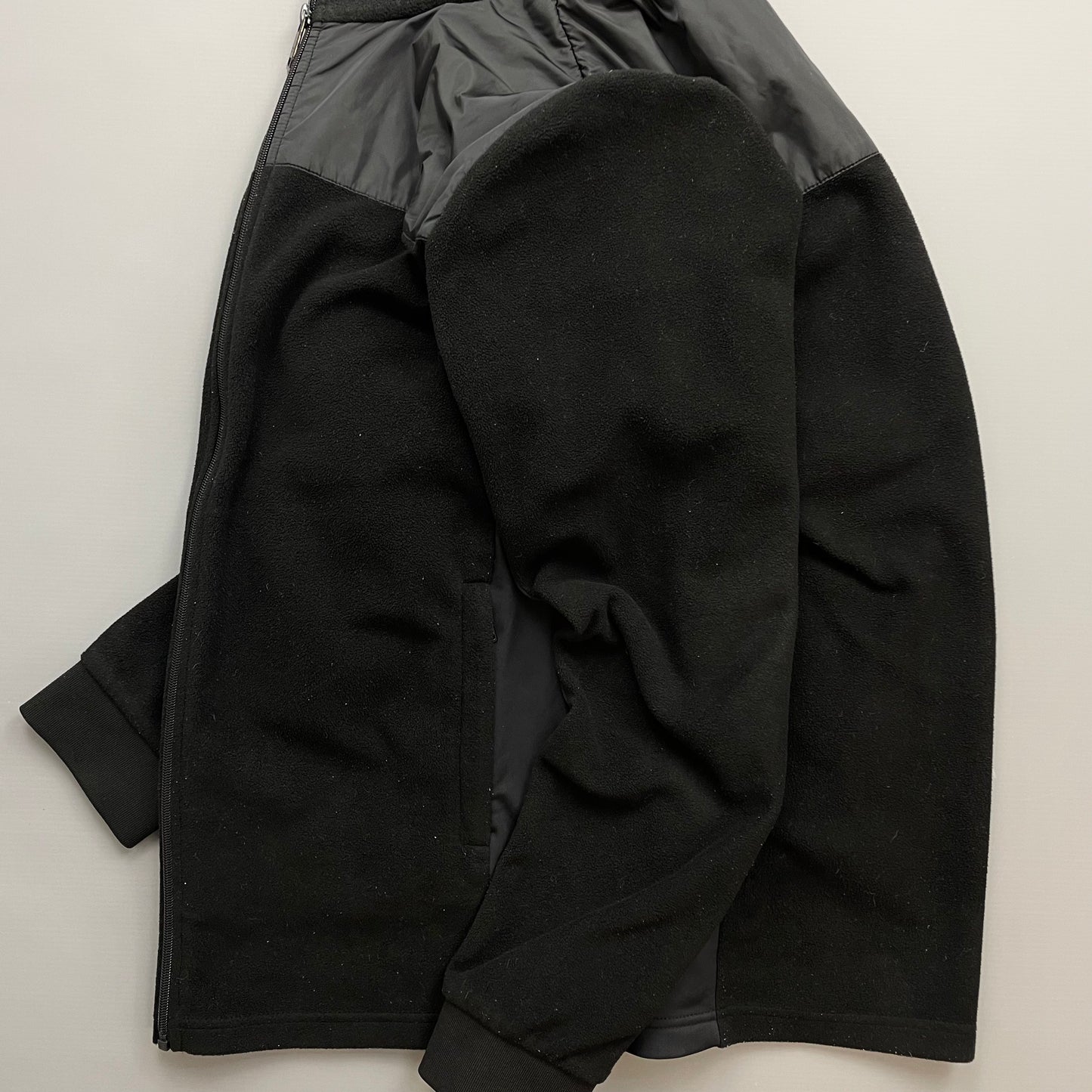 Prada Sport Black 2014 Nylon Shoulder Panel Fleece Jacket