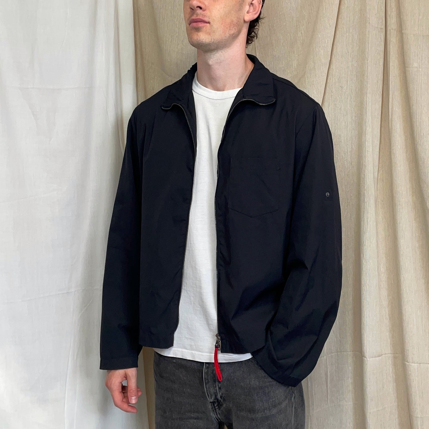 Prada Sport Navy 00s Lightweight Adjustable Sleeve Overshirt Jacket