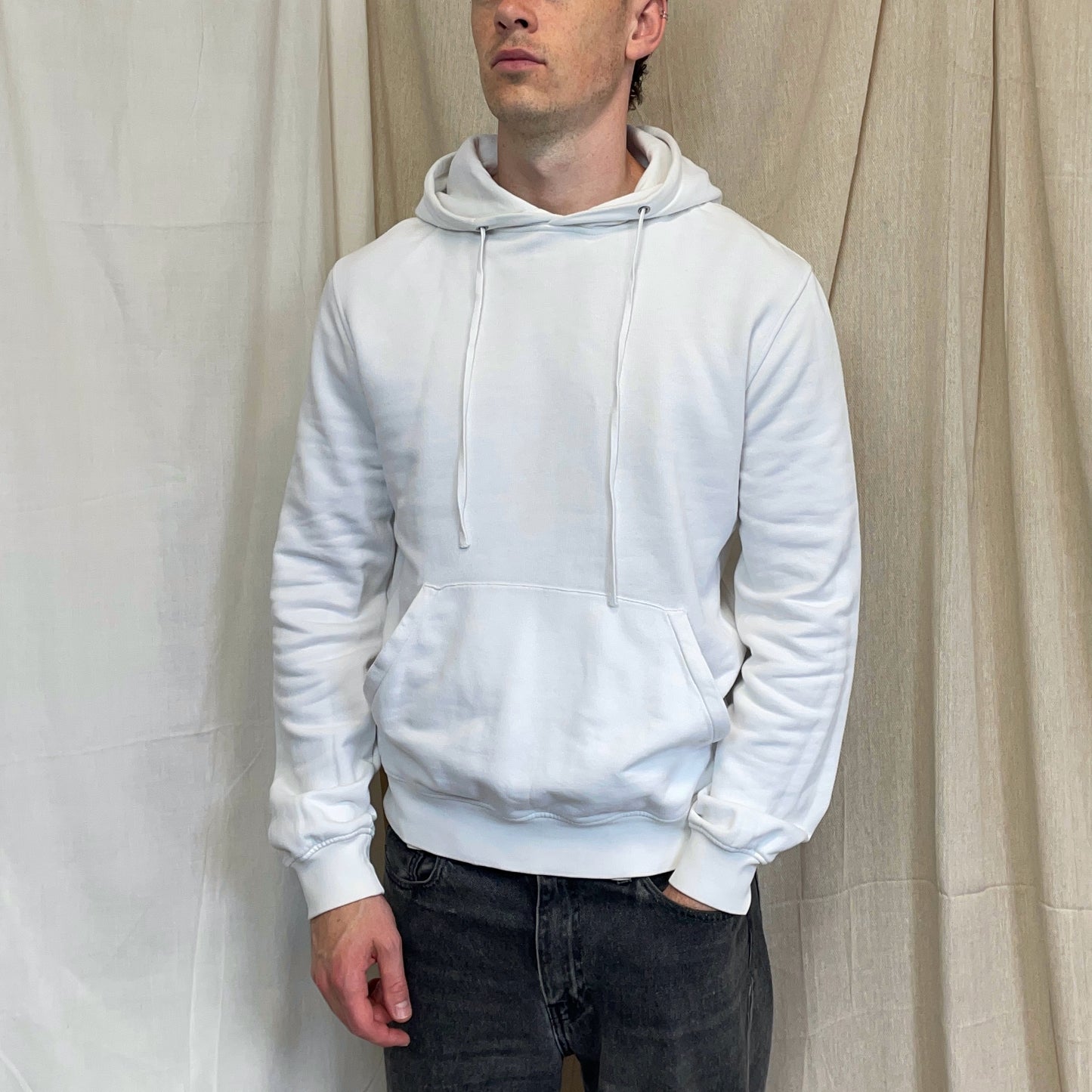 Prada Sport White 2009 Cotton Pullover Drawstring Hoodie