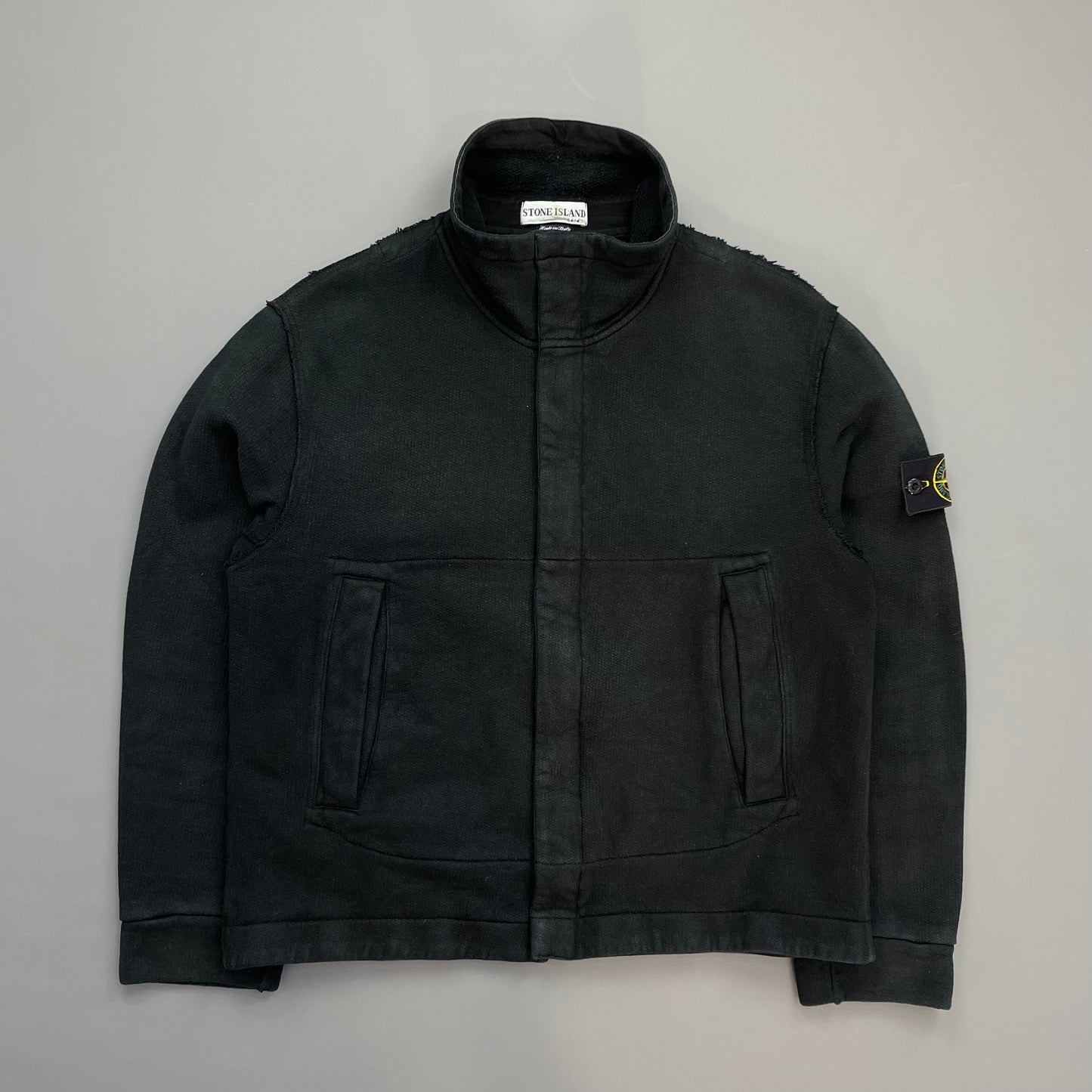 Stone Island Black SS02 Raw Edge Technical Fleece Jacket