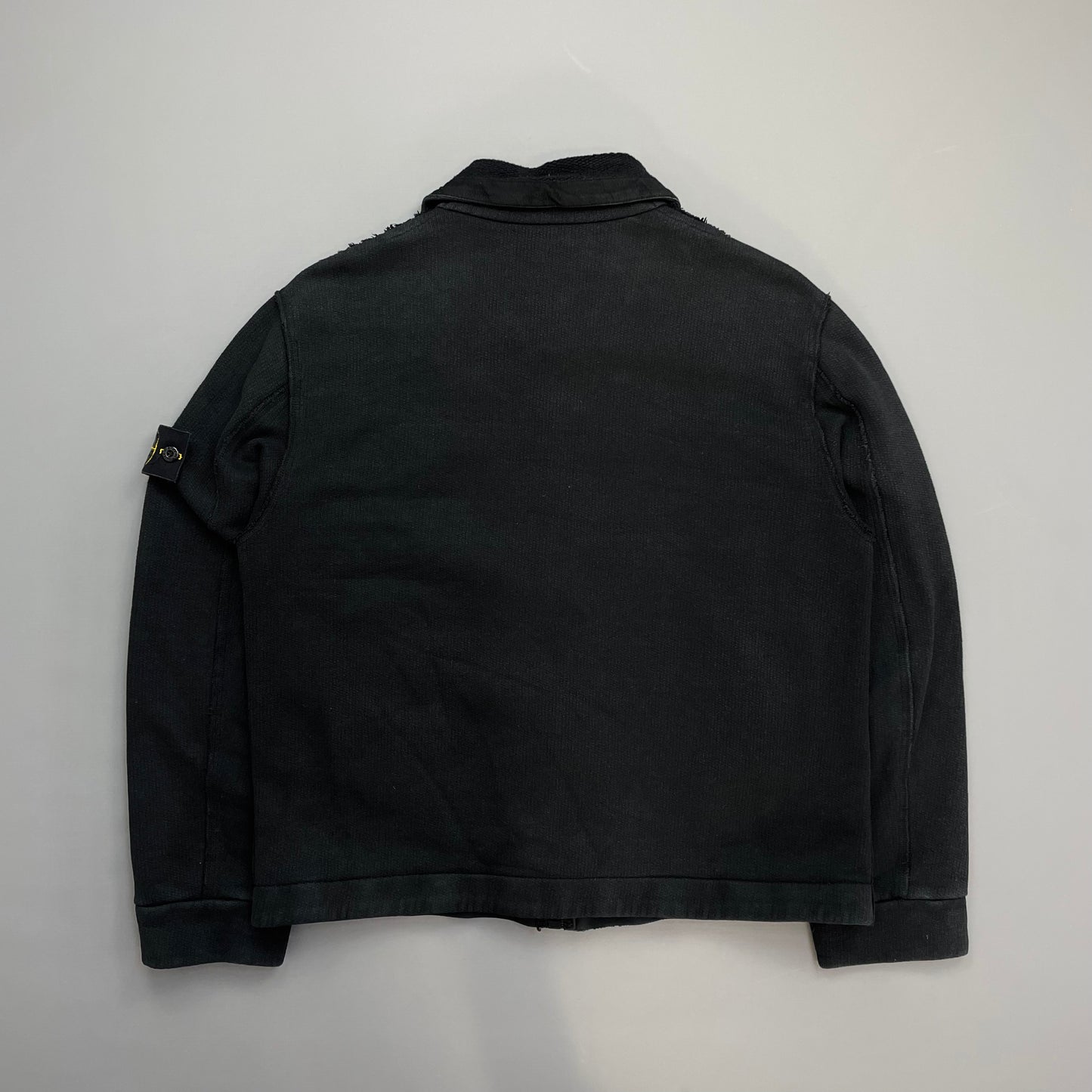 Stone Island Black SS02 Raw Edge Technical Fleece Jacket