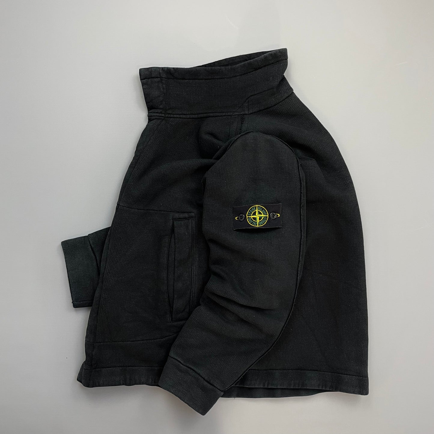 Stone Island Black SS02 Raw Edge Technical Fleece Jacket