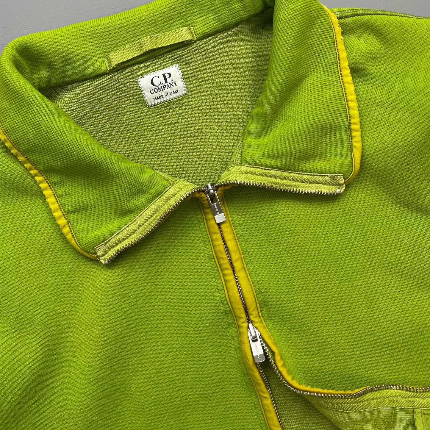 C.P. Company Lime Green Zip-Through Scuba Fleece Jacket