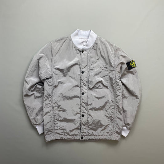 Stone Island Silver/Lilac SS18 Reversible Nylon Metal Quilted Bomber Jacket