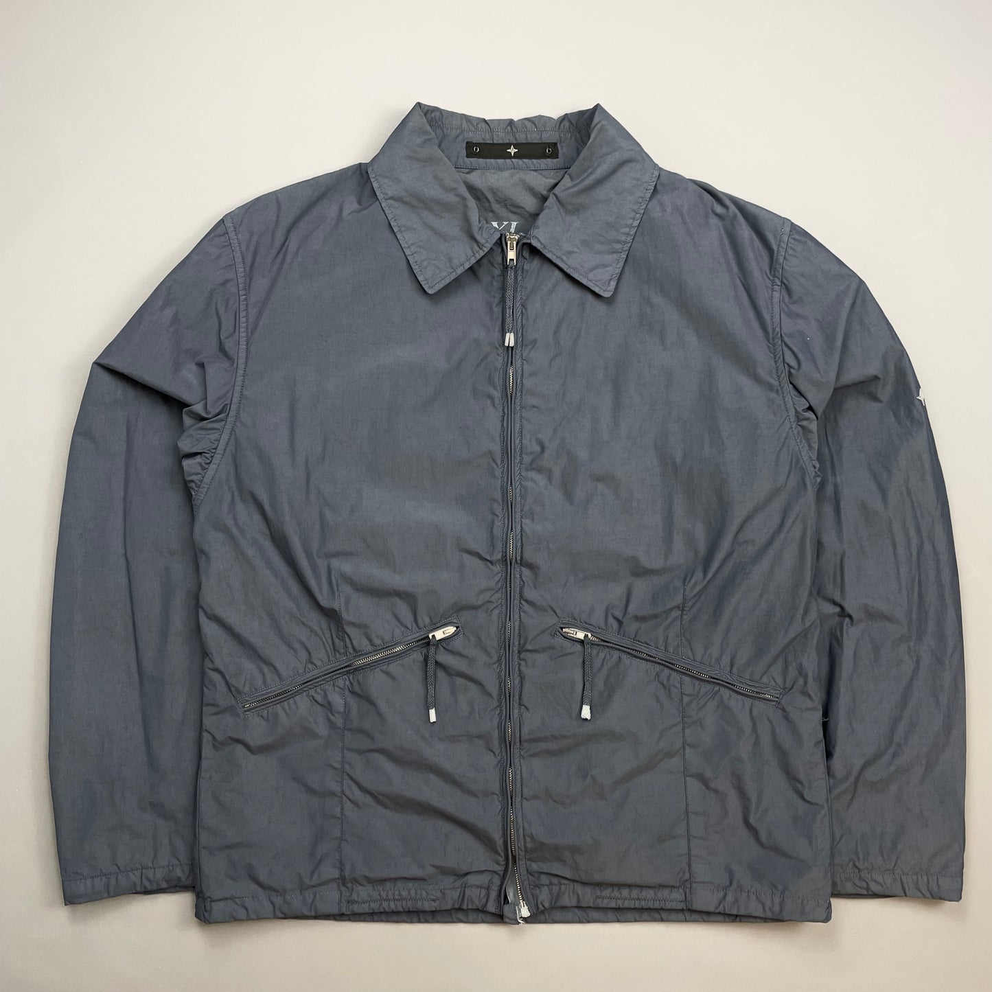 Stone Island Denims Blue Grey SS03 Nylon Zip-Through Harrington Jacket