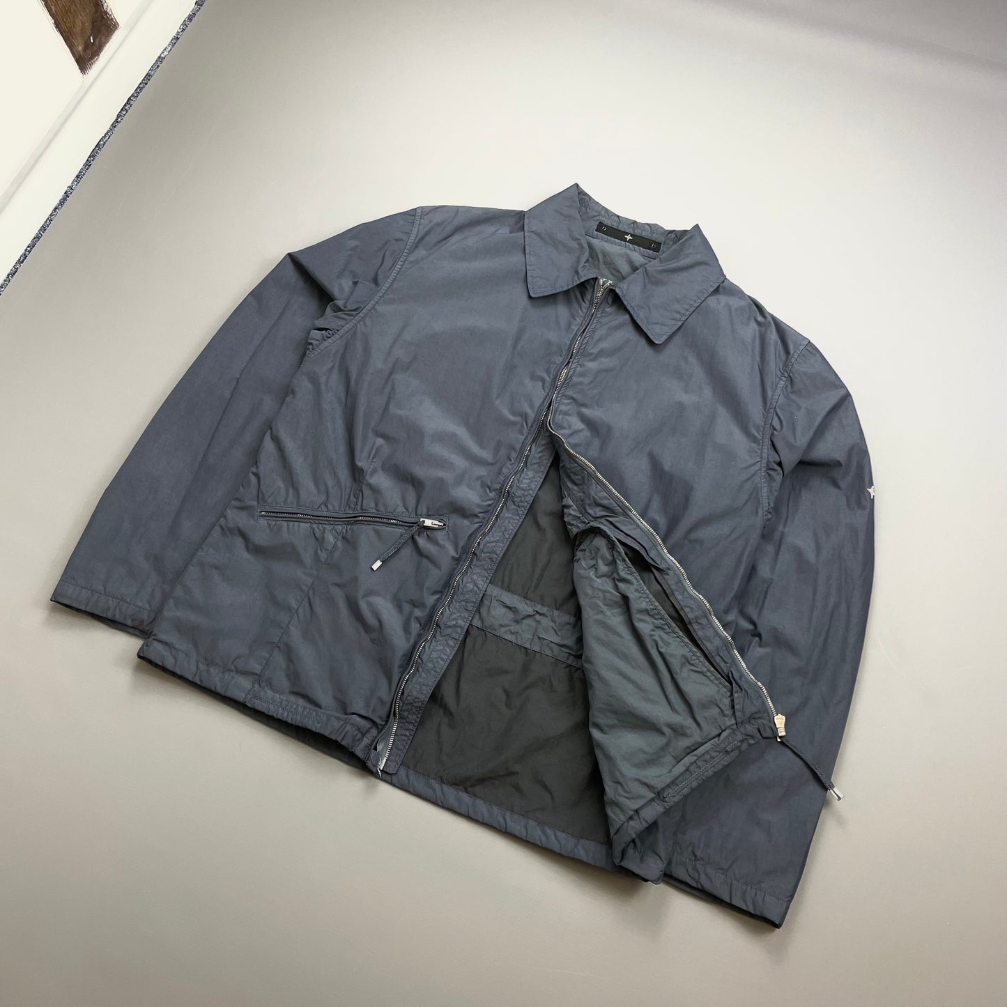 Stone Island Denims Blue Grey SS03 Nylon Zip-Through Harrington Jacket