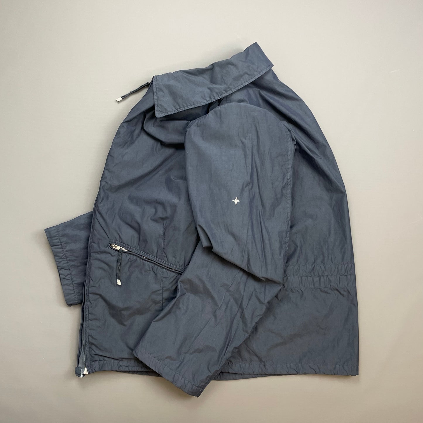 Stone Island Denims Blue Grey SS03 Nylon Zip-Through Harrington Jacket