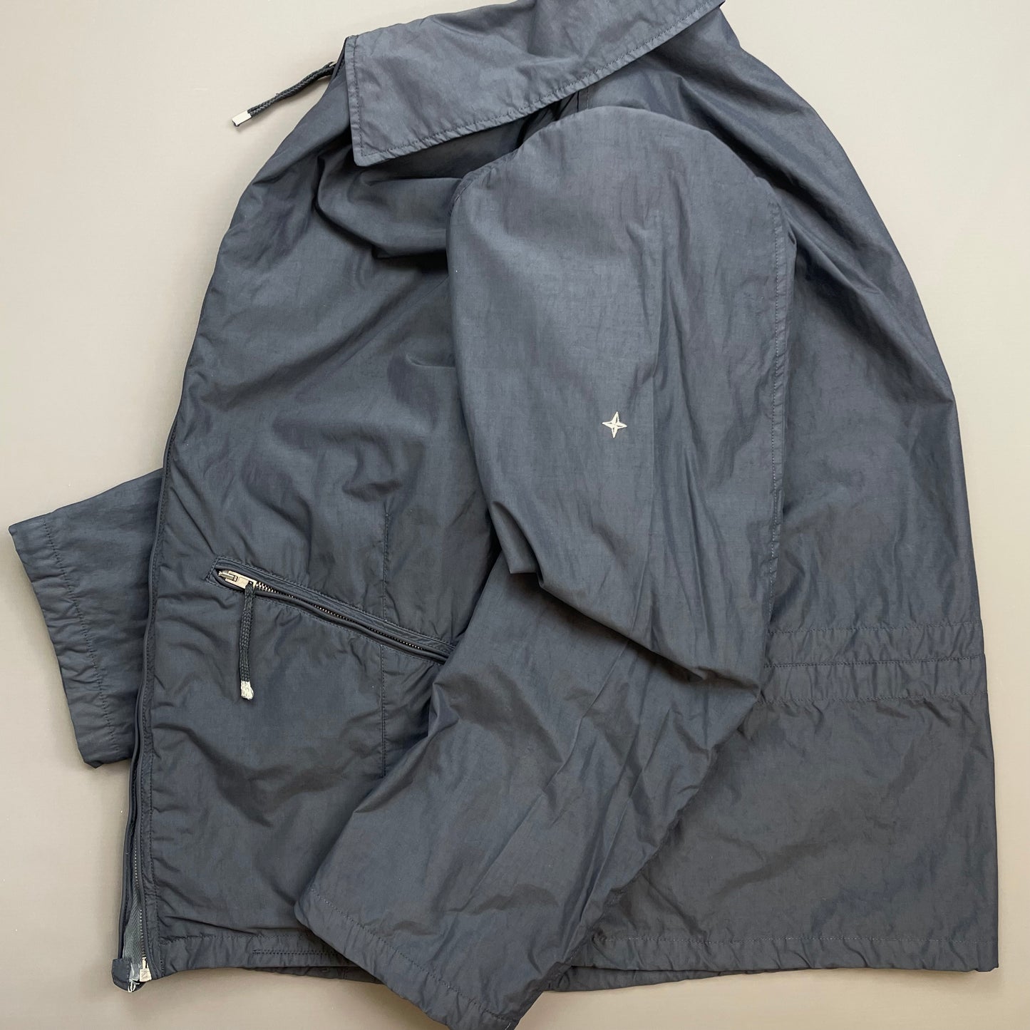 Stone Island Denims Blue Grey SS03 Nylon Zip-Through Harrington Jacket