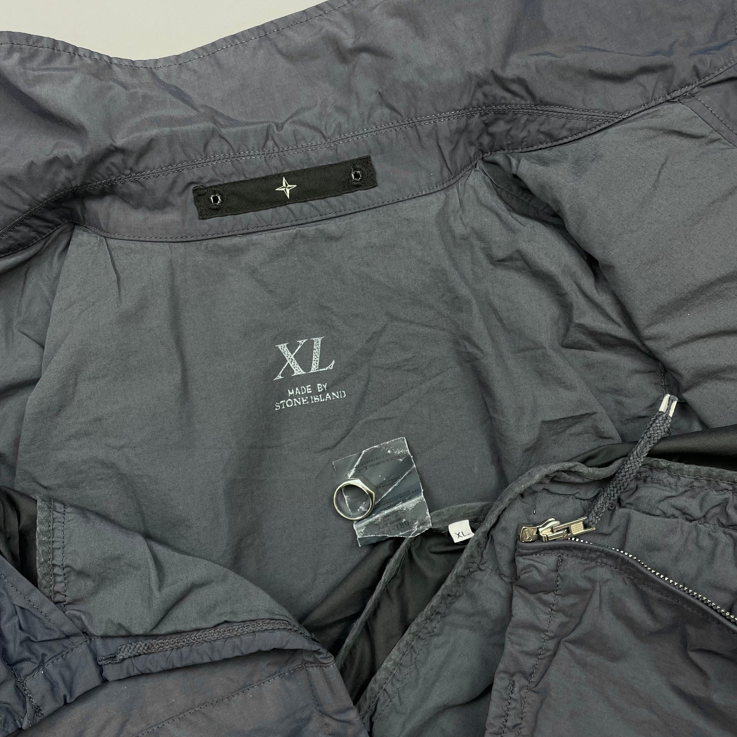 Stone Island Denims Blue Grey SS03 Nylon Zip-Through Harrington Jacket