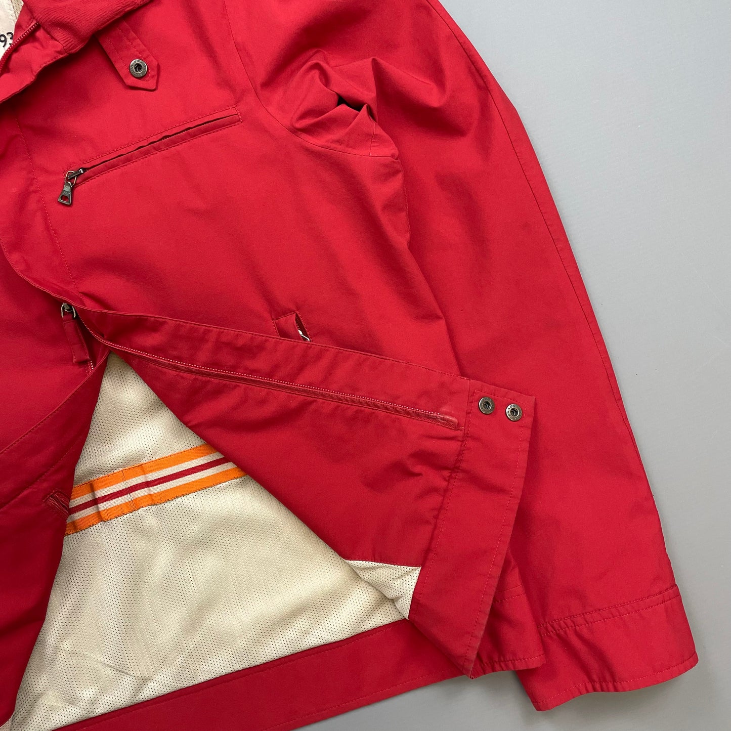 Prada Sport Red 00s Goretex Nylon Trim Collar Harrington Jacket