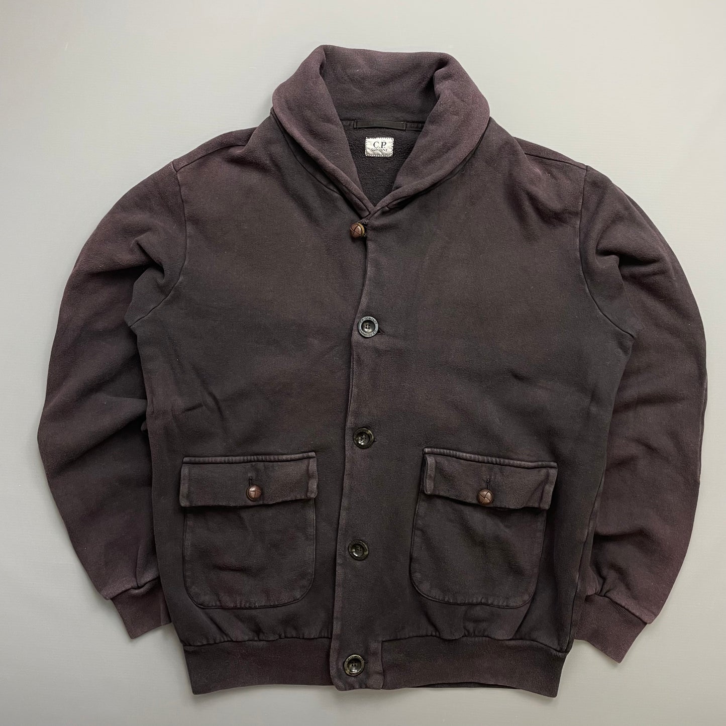 C.P. Company Brown AW10 Soft-Brush Cotton Button-Up Bomber Jacket