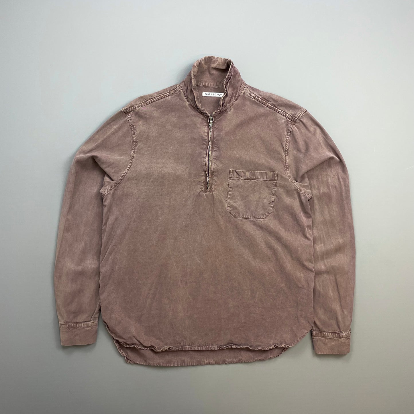 Our Legacy Purple Tencel Shawl Zip Shirt