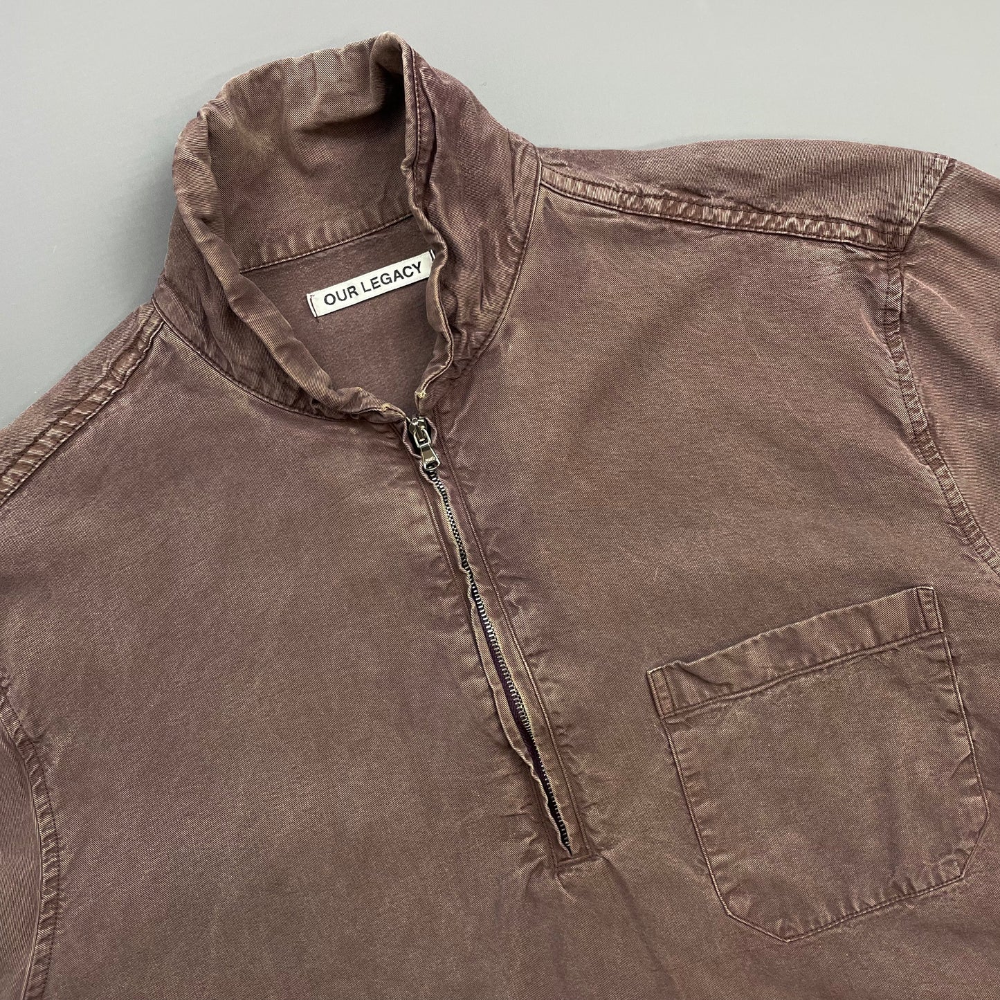 Our Legacy Purple Tencel Shawl Zip Shirt