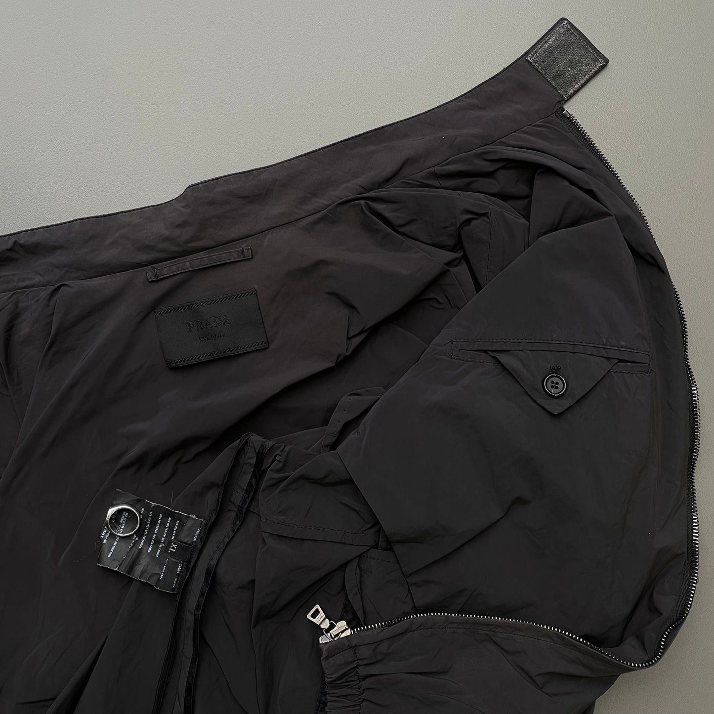 Prada Grey 2006 Minimalistic Biker Track Jacket