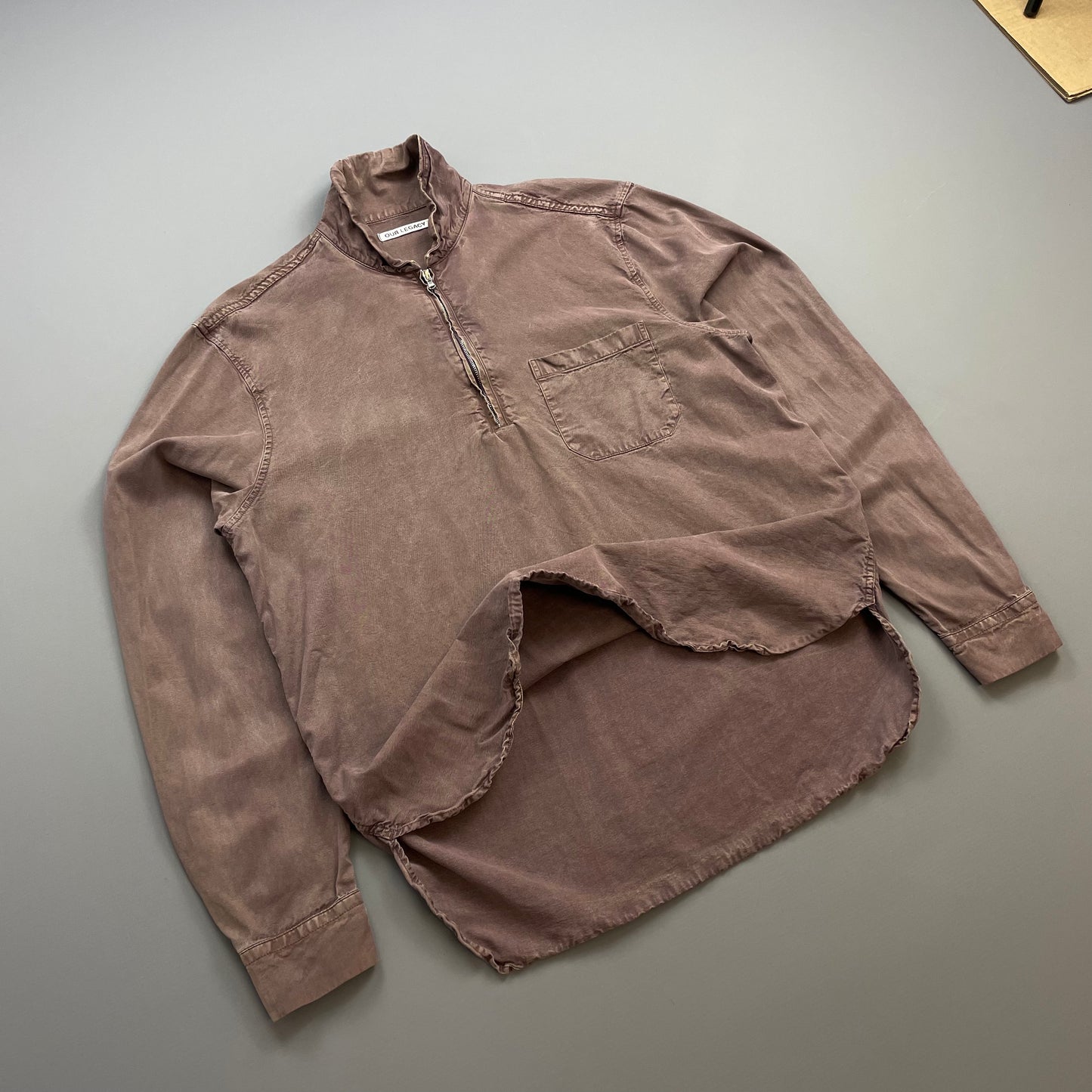 Our Legacy Purple Tencel Shawl Zip Shirt
