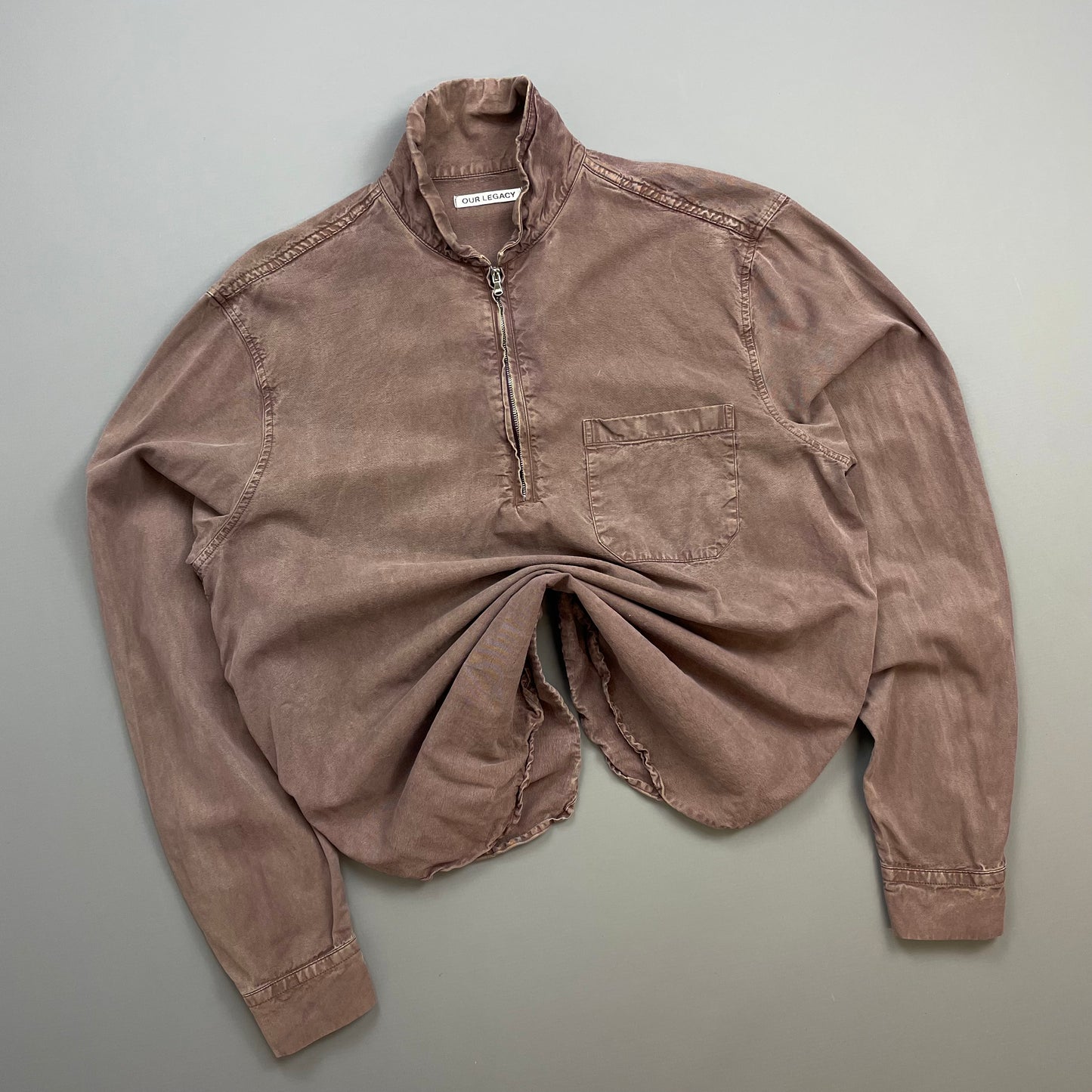 Our Legacy Purple Tencel Shawl Zip Shirt