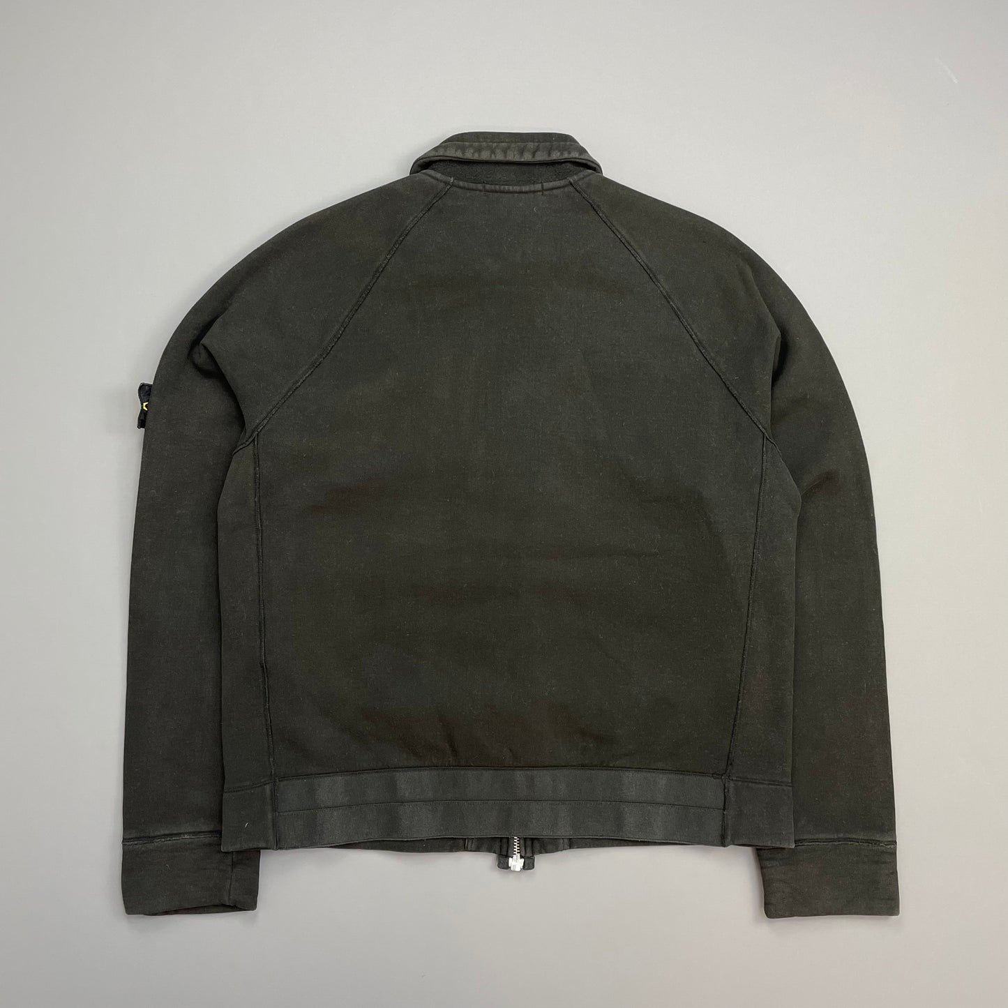 Stone Island Black SS06 Compass Emblem Zip-Through Cotton Jacket