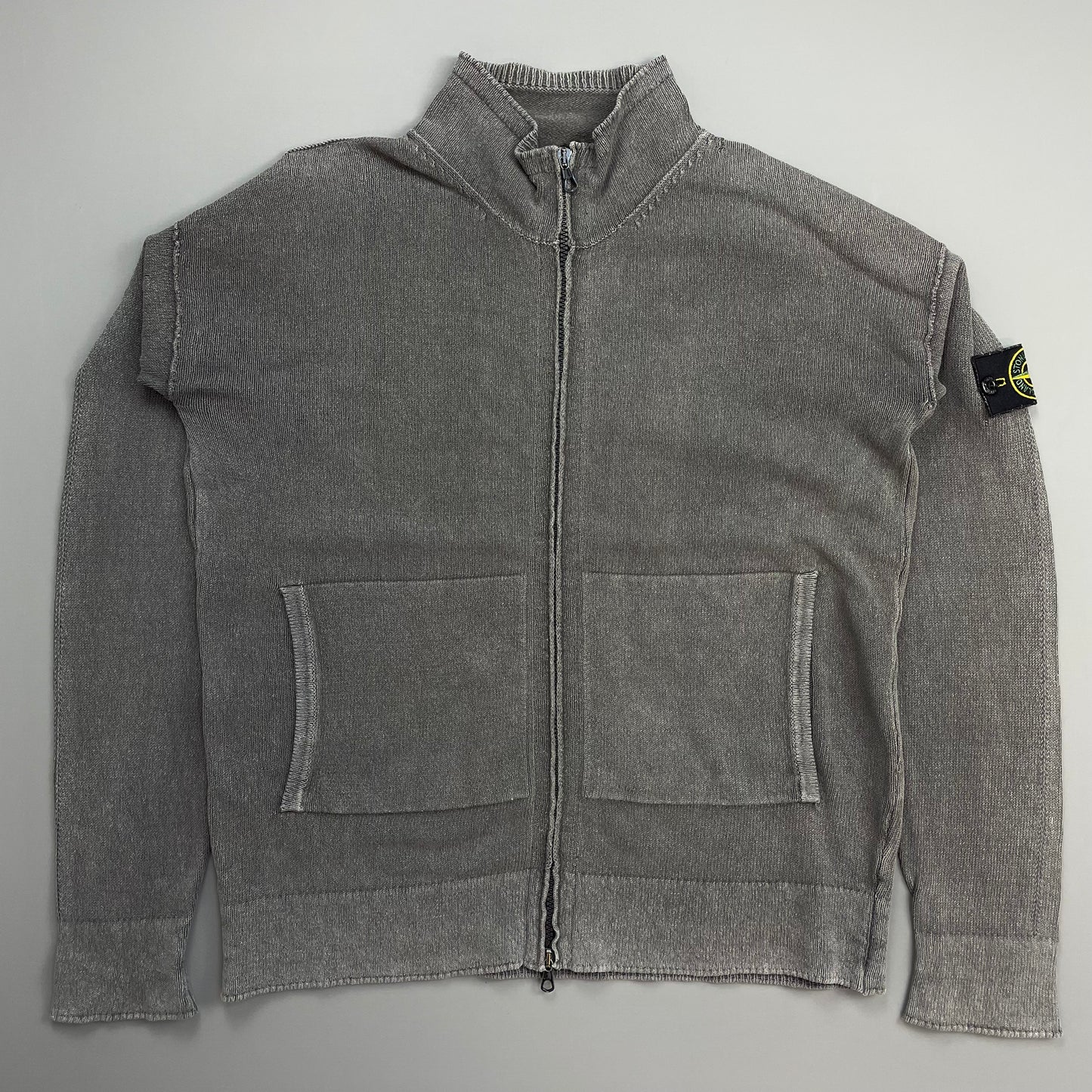 Stone Island Grey SS06 Cotton Knit Zip-Through Cardigan Jacket