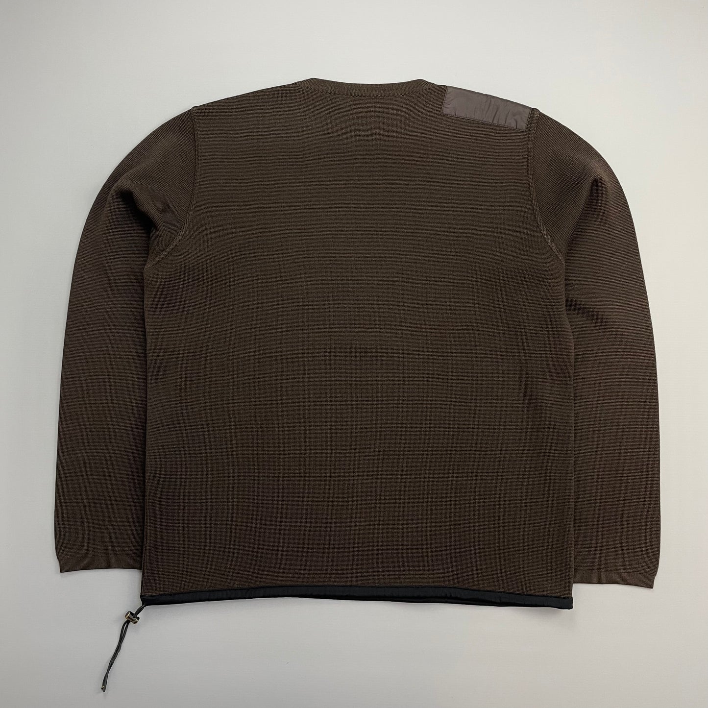 Prada Sport Khaki 00s Nylon Panel Technical Knit Crewneck Jumper