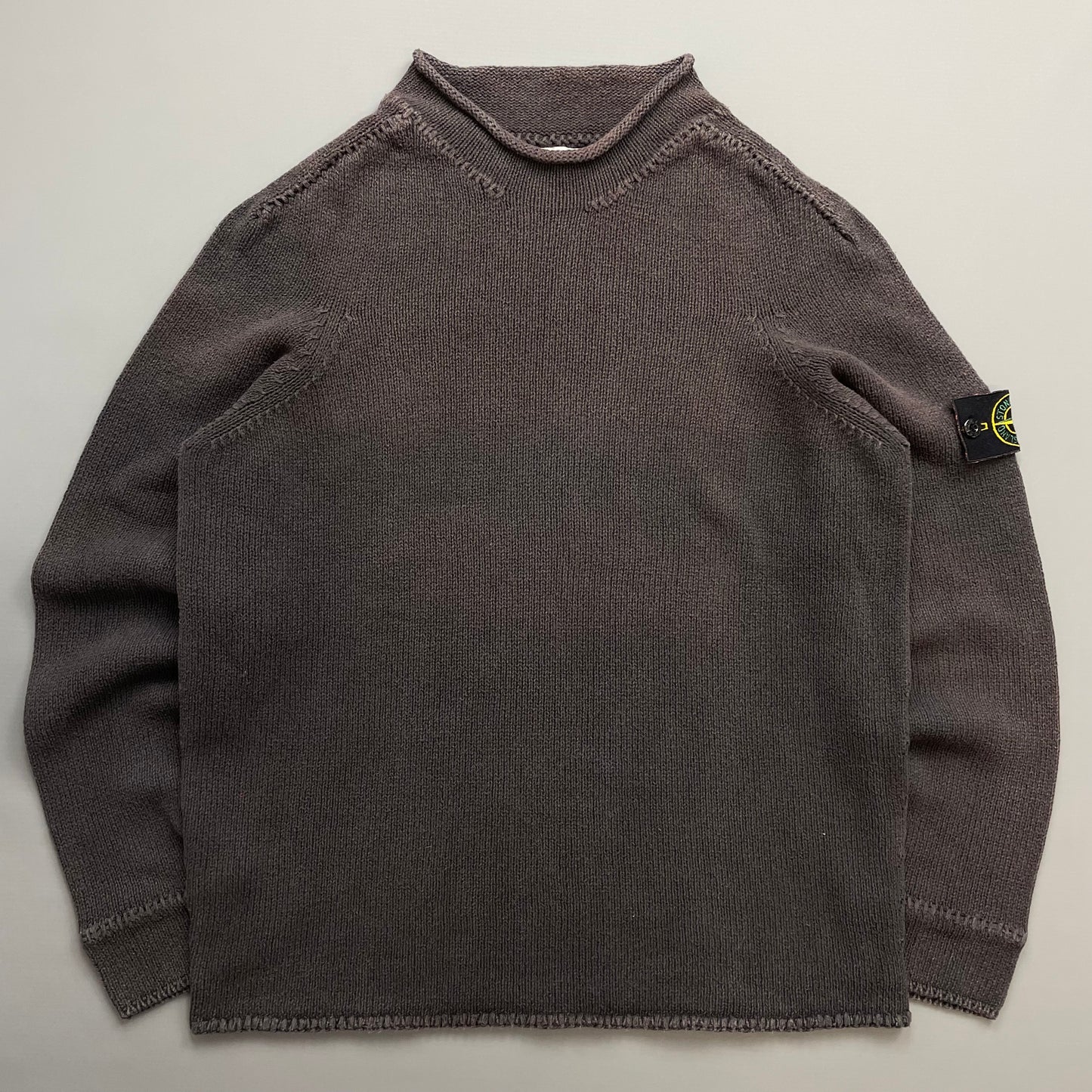 Stone Island Grey/Brown SS04 Midwieght Knit Mockneck Jumper