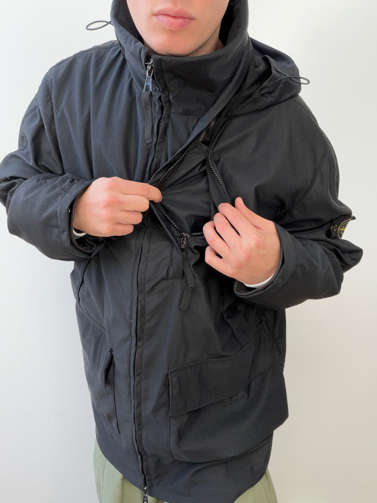 Stone Island AW00 Nylam Dutch Rope Liner Asymmetrical Overcoat