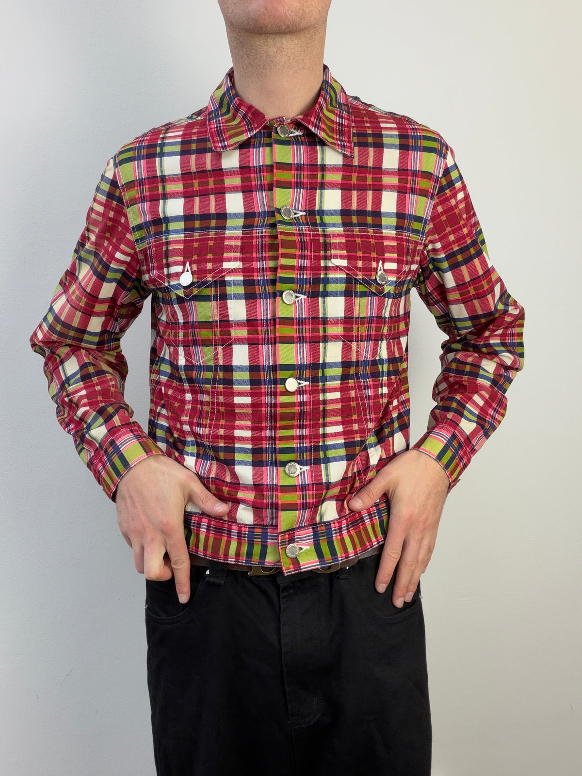 Comme Des Garçon SS98 Plaid Cotton Trucker Jacket