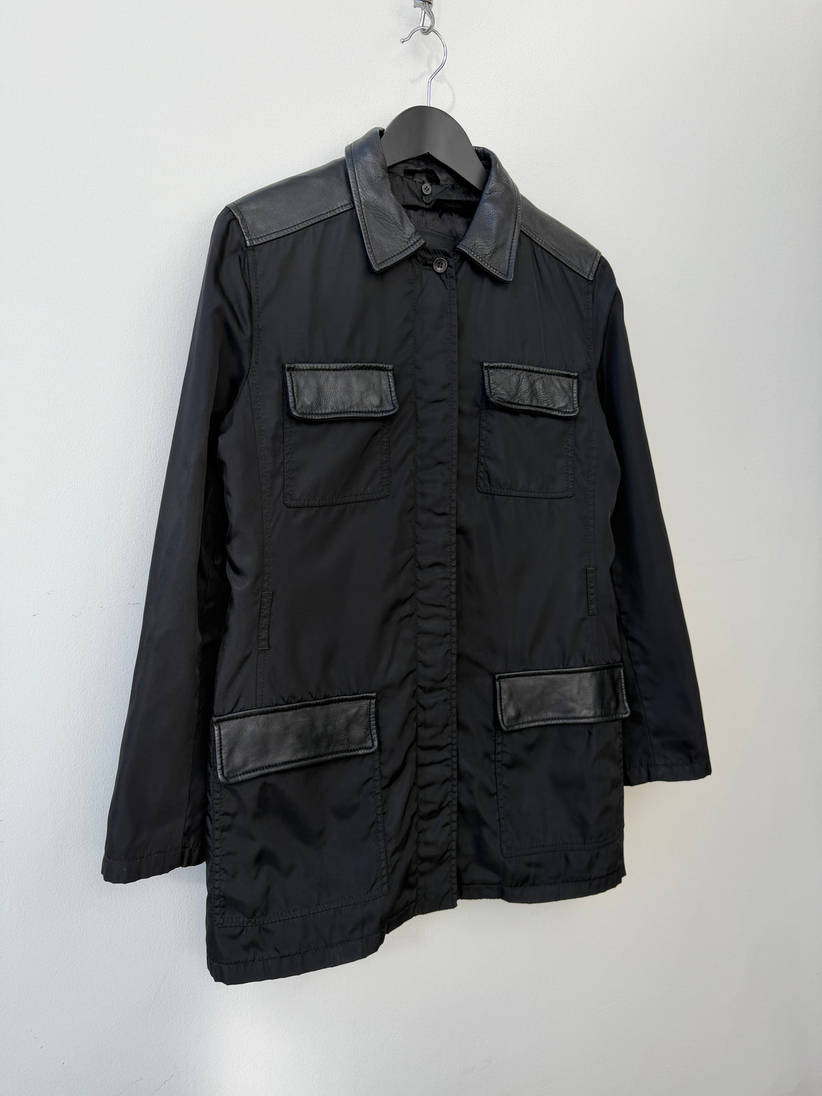 Prada 99/00 Leather & Nylon Lined Field Jacket