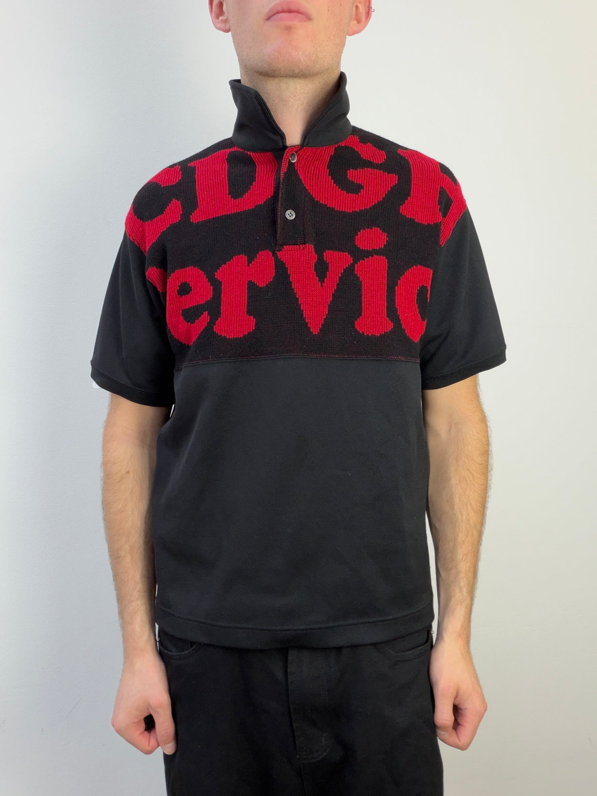 Comme Des Garçon Homme Knitted Polo Shirt
