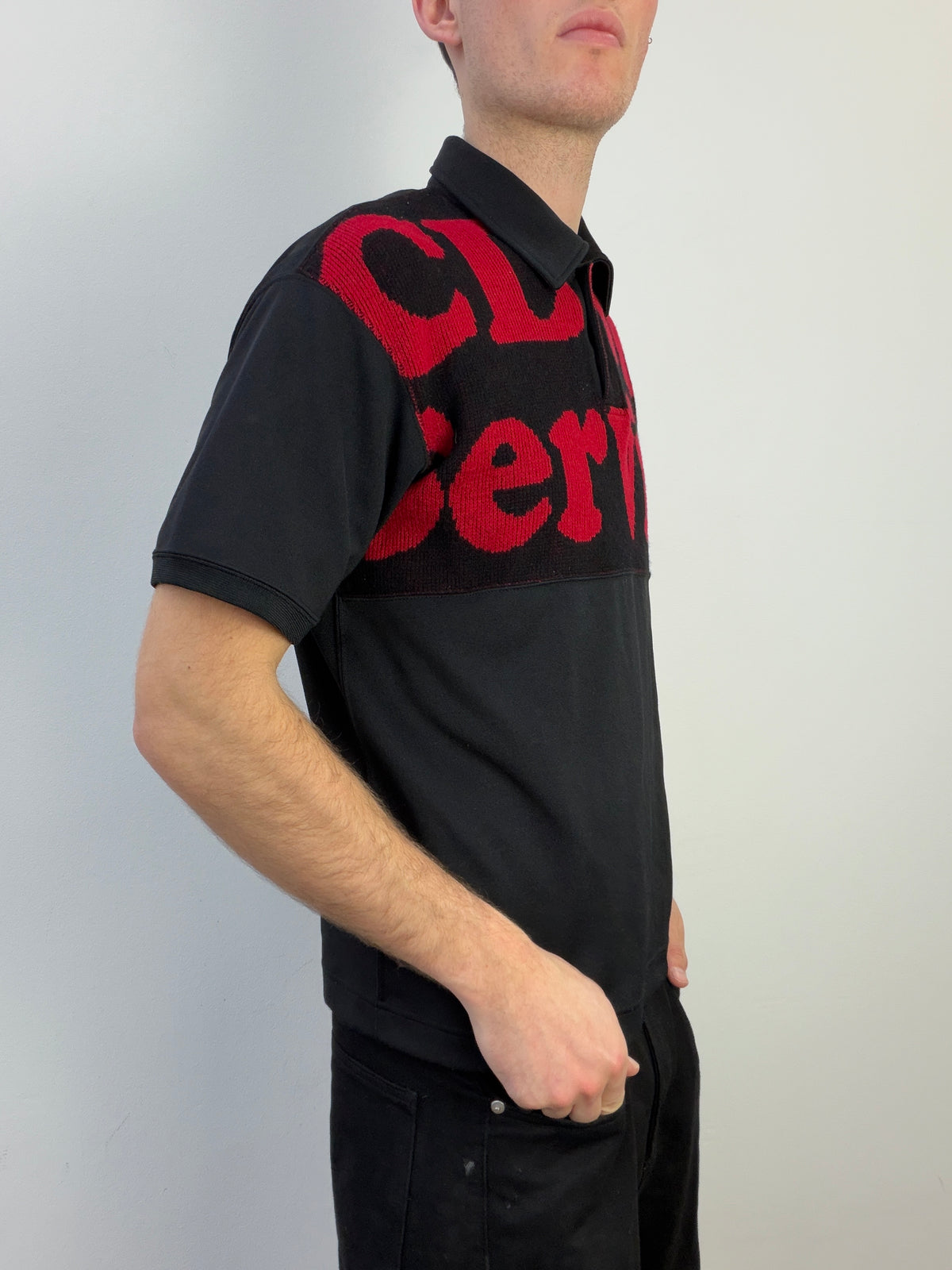 Comme Des Garçon Homme Knitted Polo Shirt