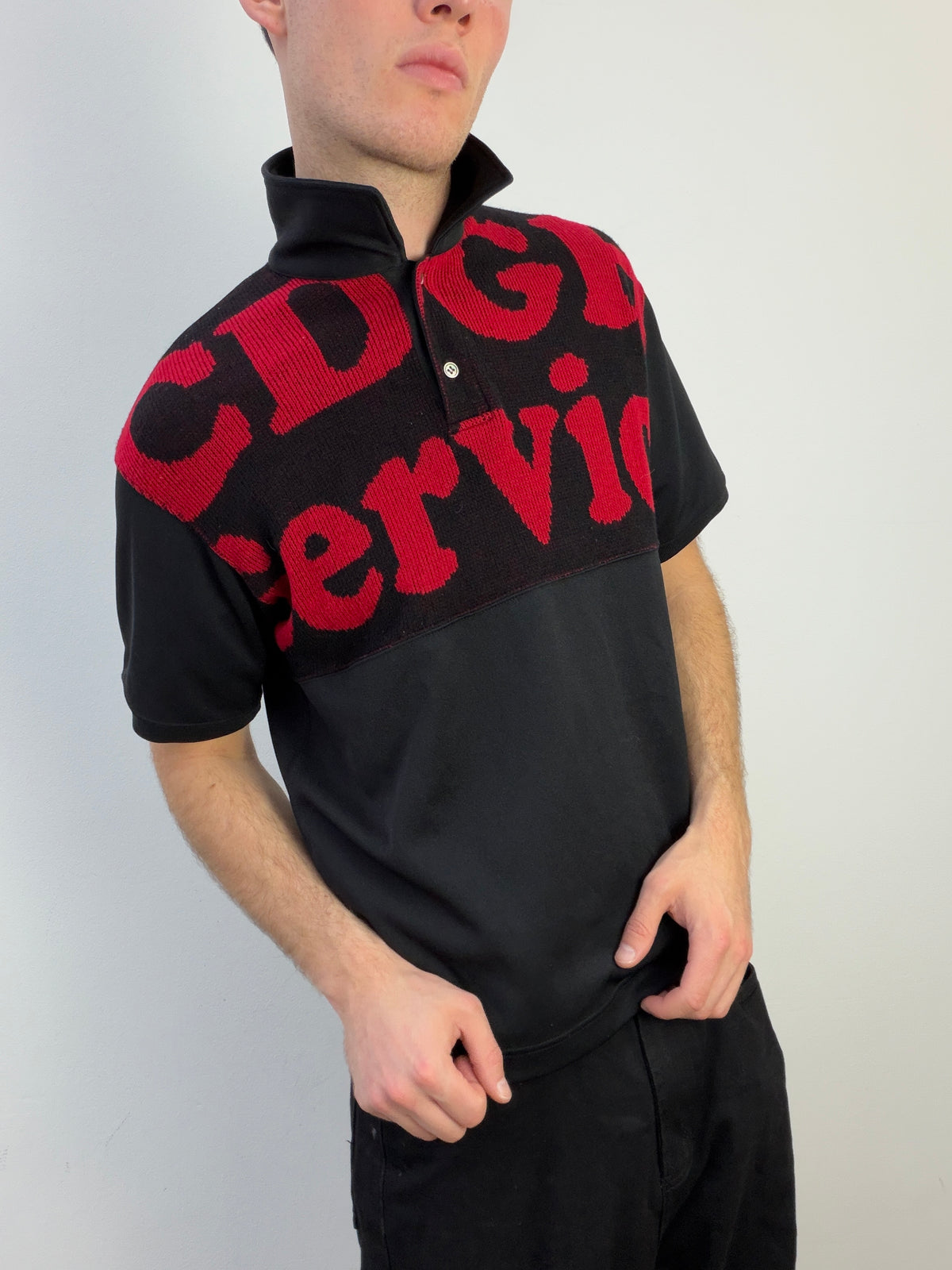 Comme Des Garçon Homme Knitted Polo Shirt