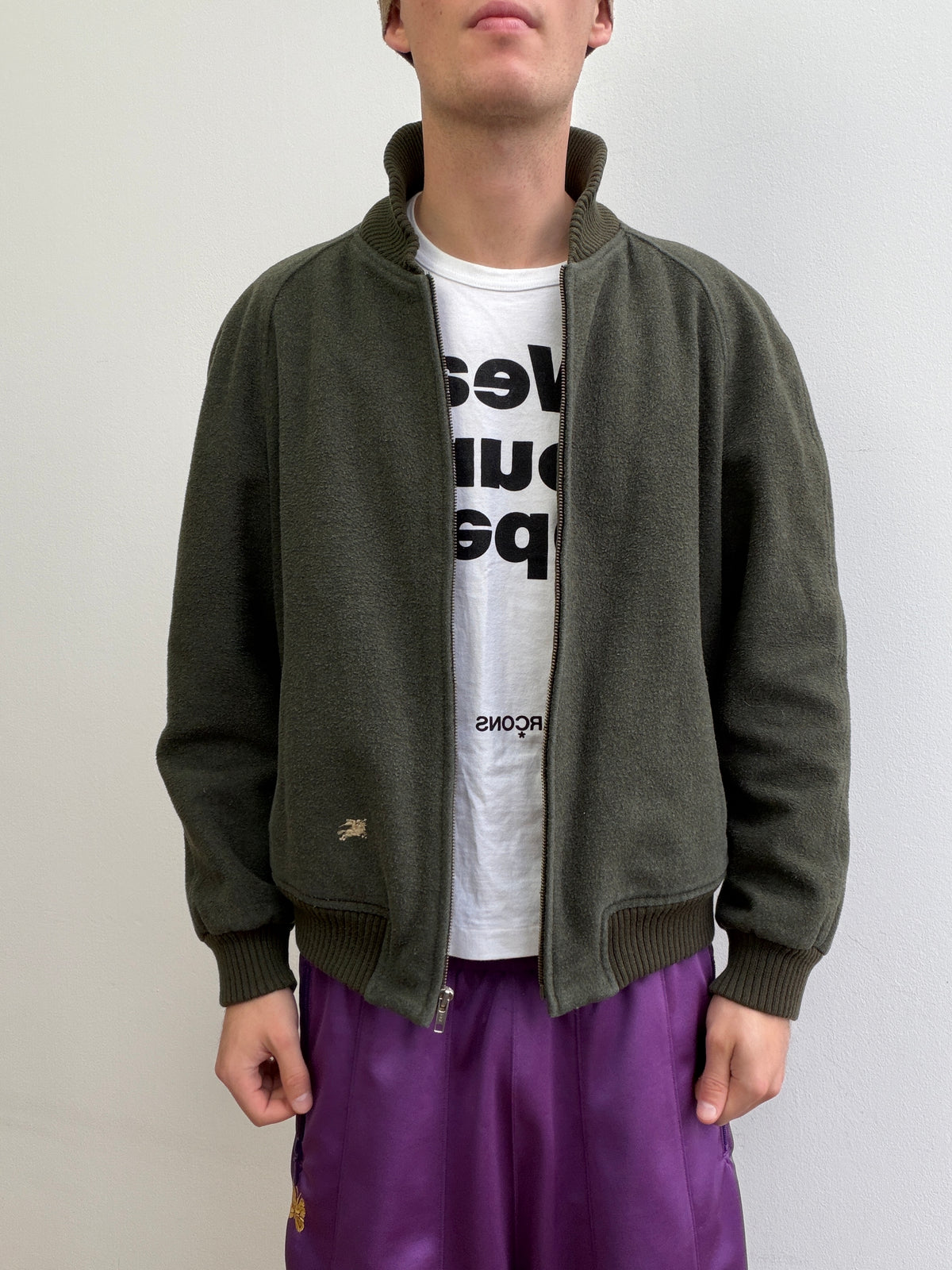 Burberry 90s Wool Bomber Jacket