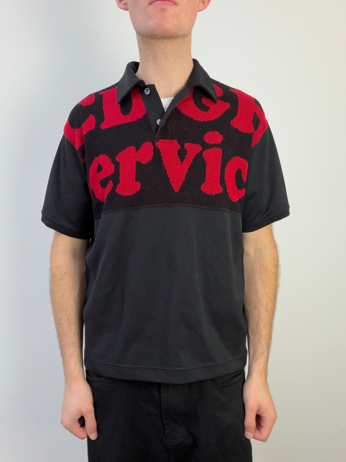 Comme Des Garçon Homme Knitted Polo Shirt