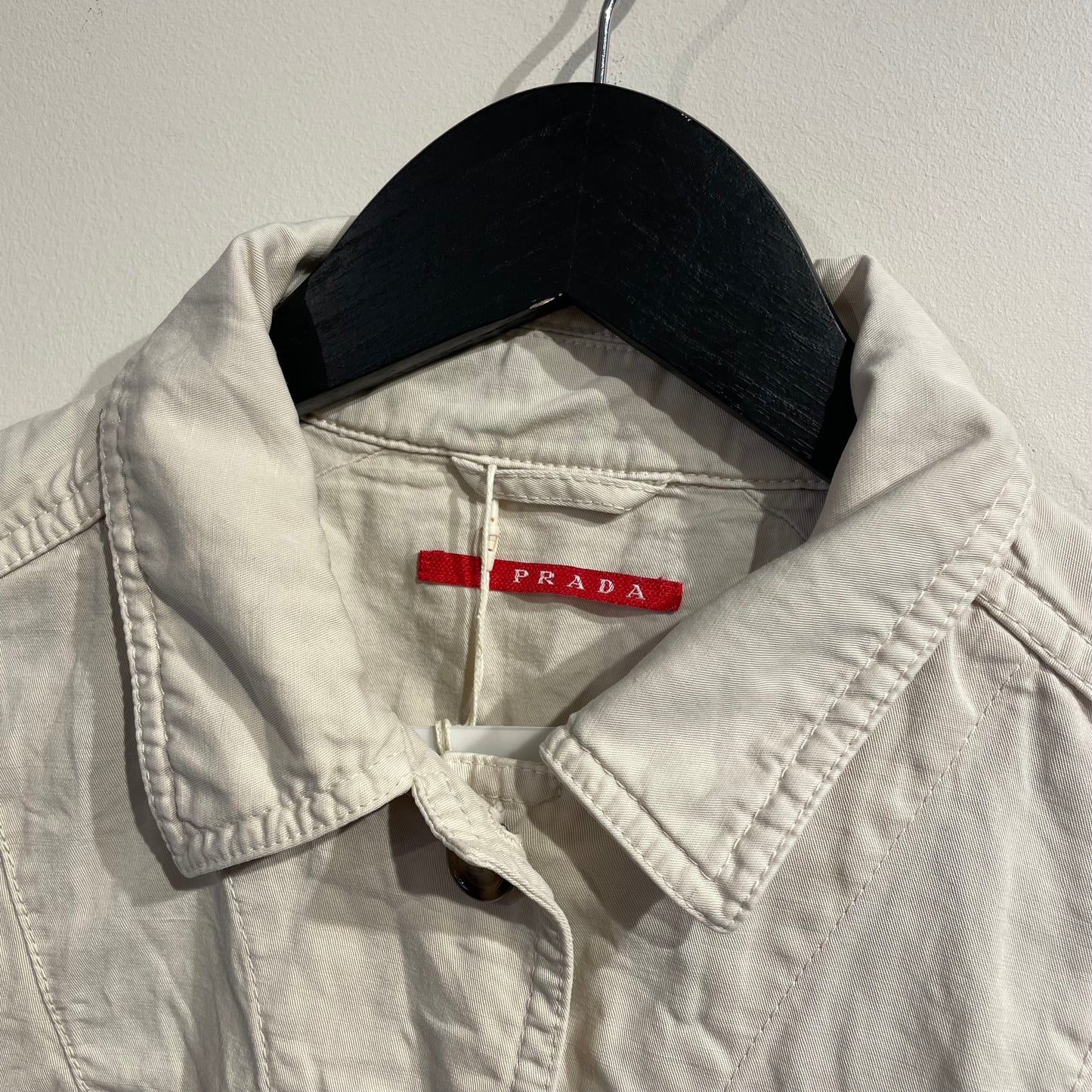 Prada Sport Stone White 00s Cotton Button-Up Blazer
