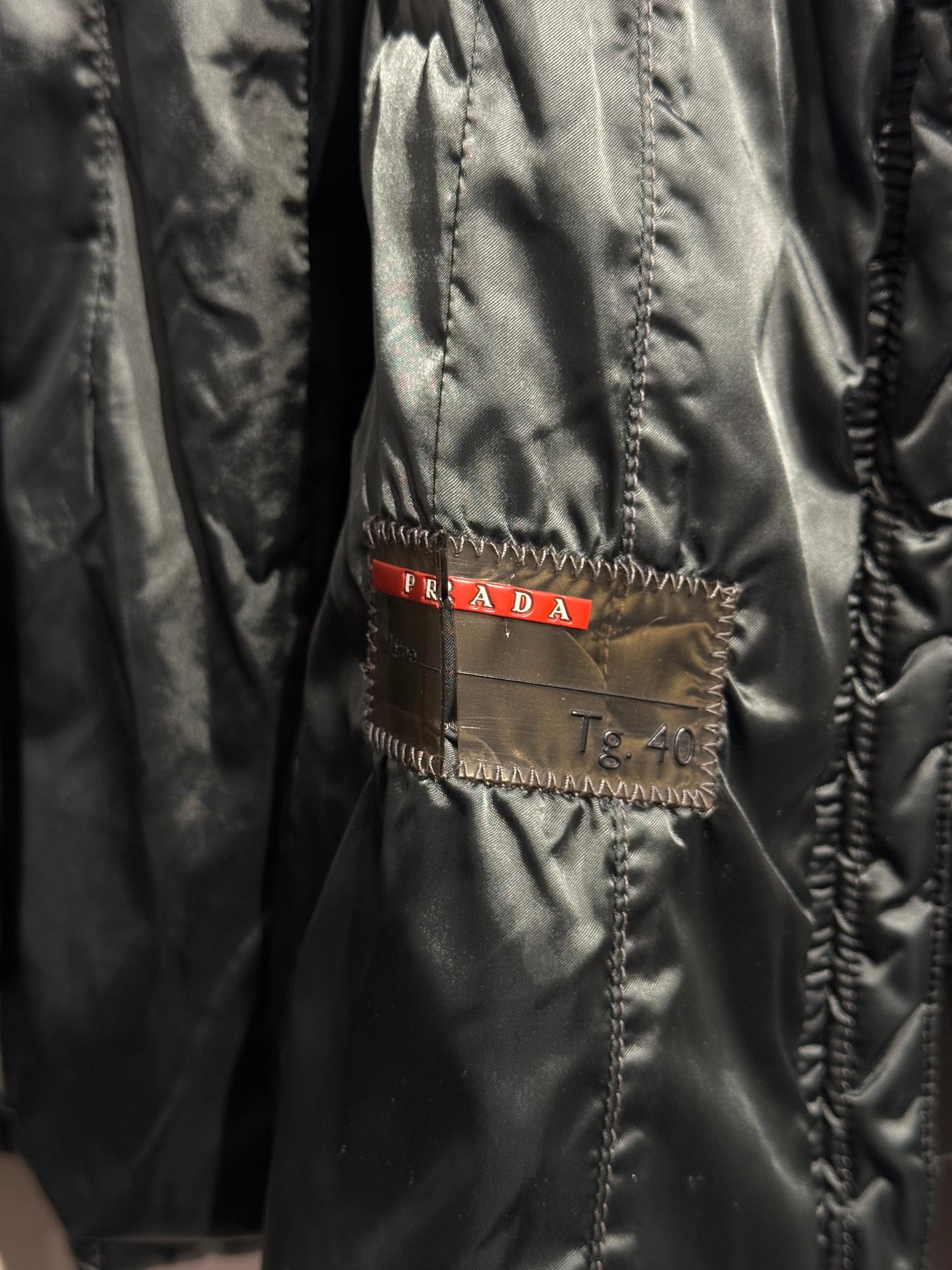 Prada Sport Green 2008 Nylon Padded Funnel Neck Jacket