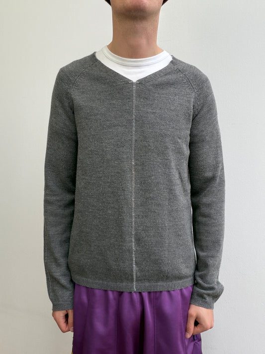 Armani Jeans Scoop Neck Contrast Stitch Jumper