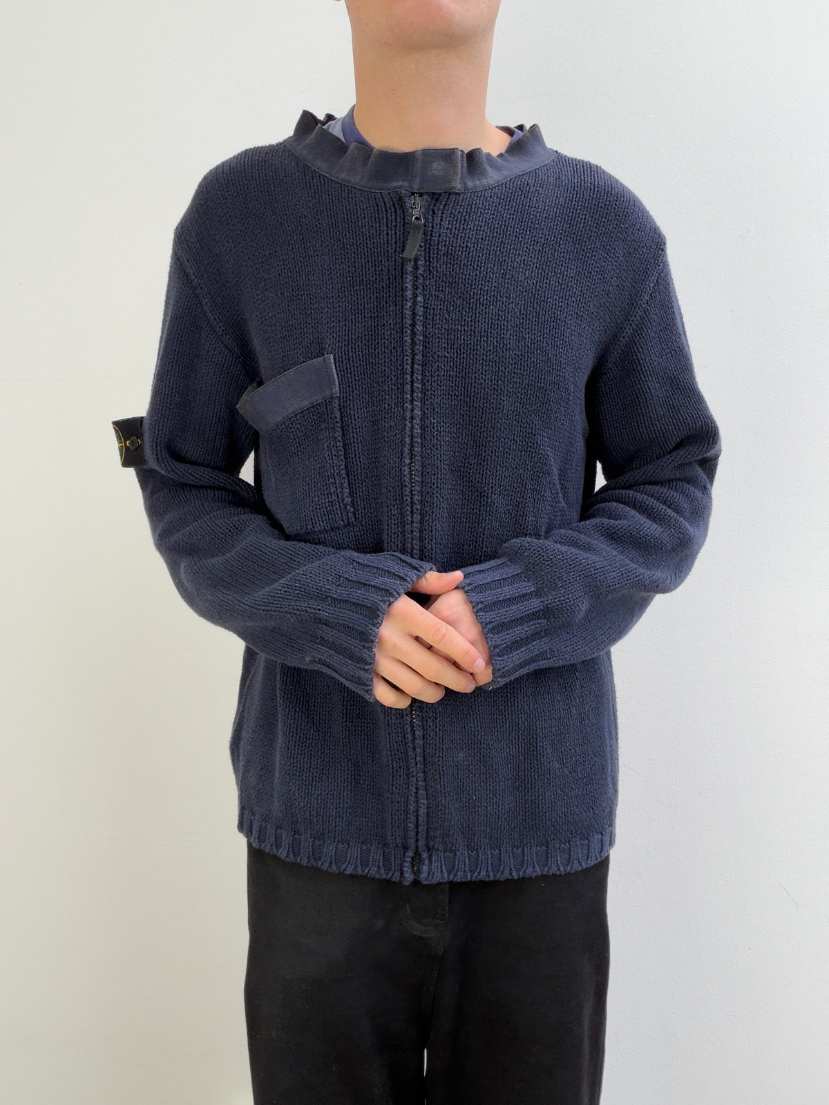 Stone Island SS01 Zip-Through Knit Cardigan Jacket