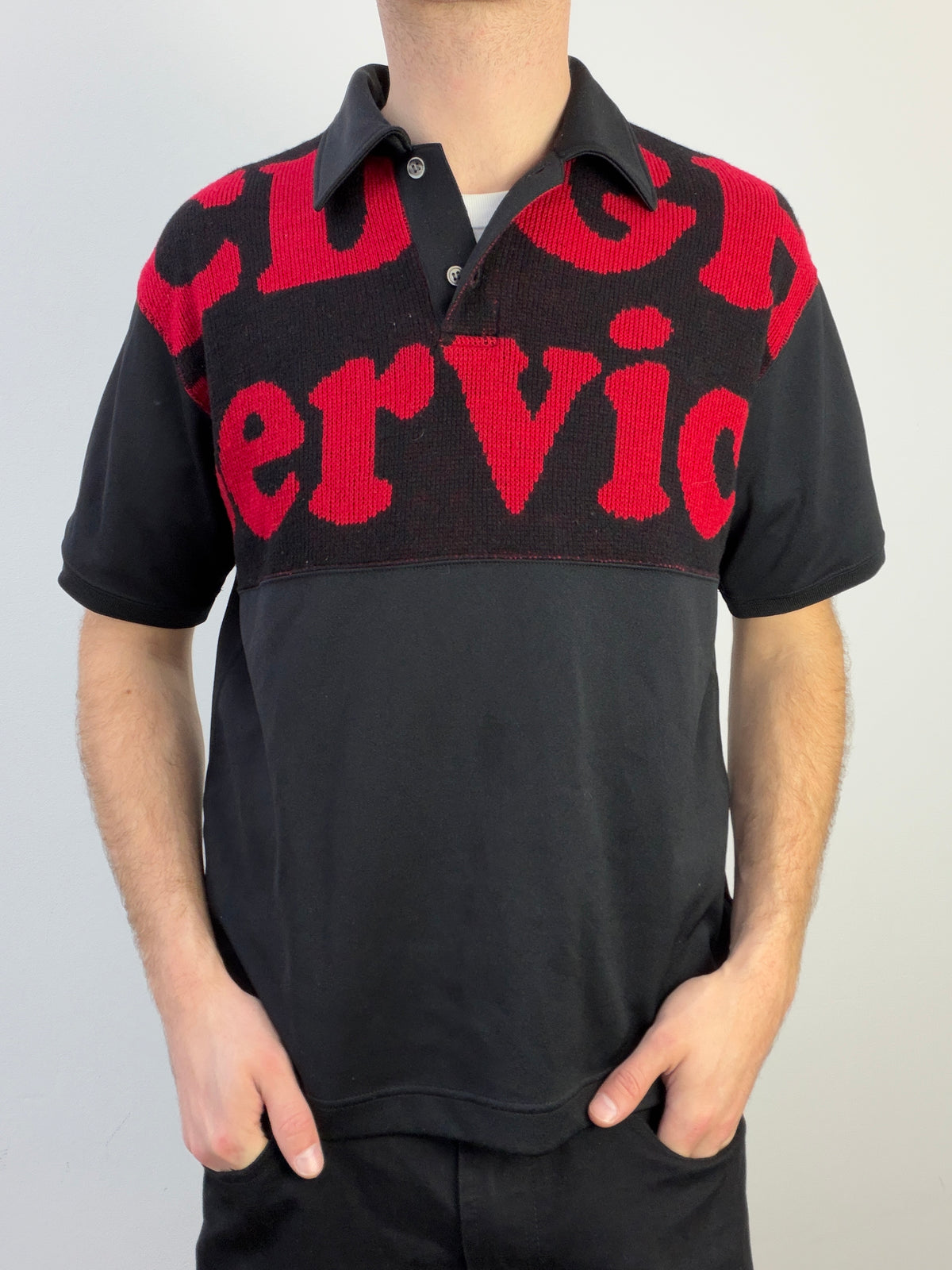 Comme Des Garçon Homme Knitted Polo Shirt