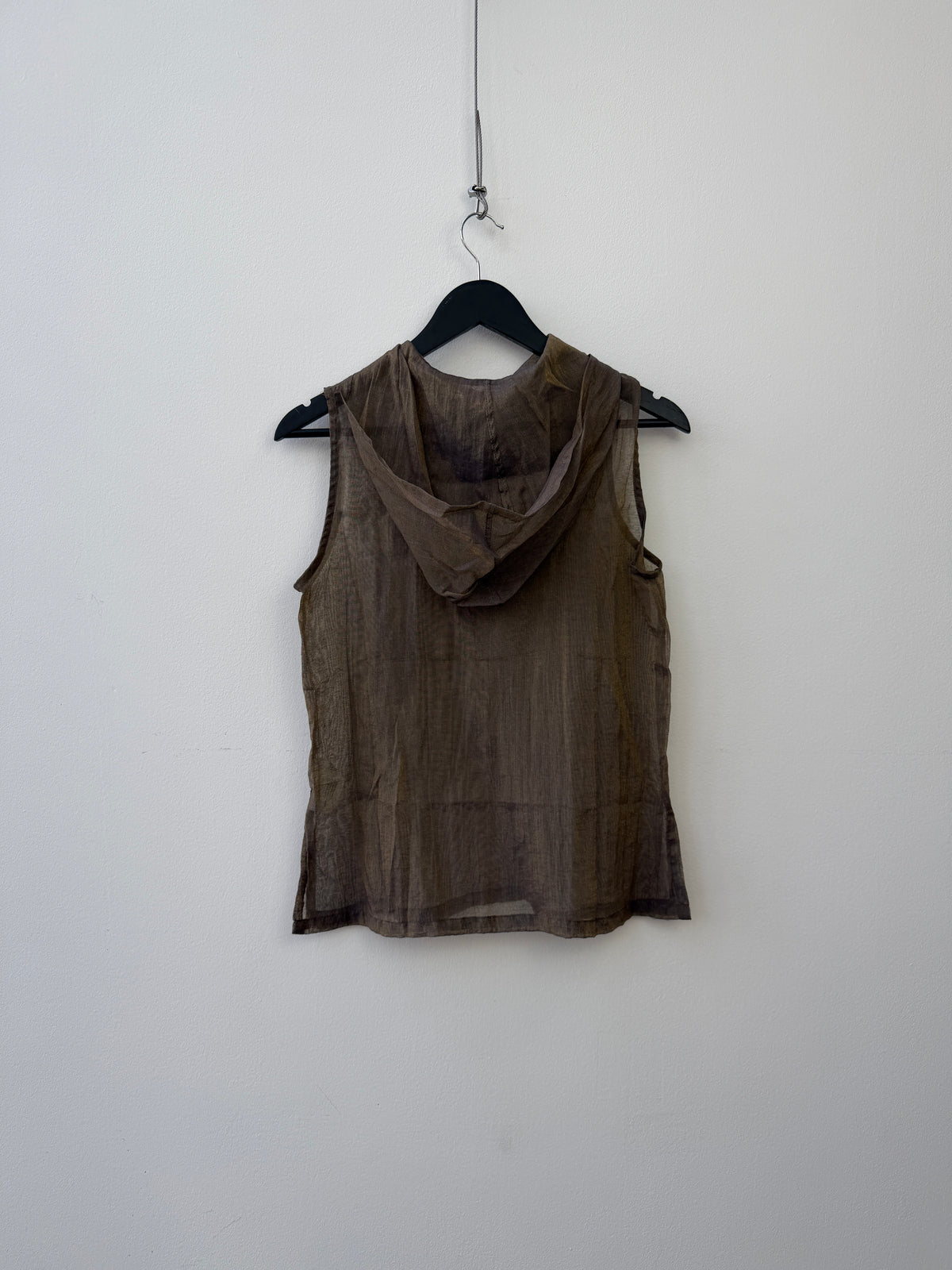 Armani Jeans 90s Iridescent Sheer Hooded Two-Piece Dress Set