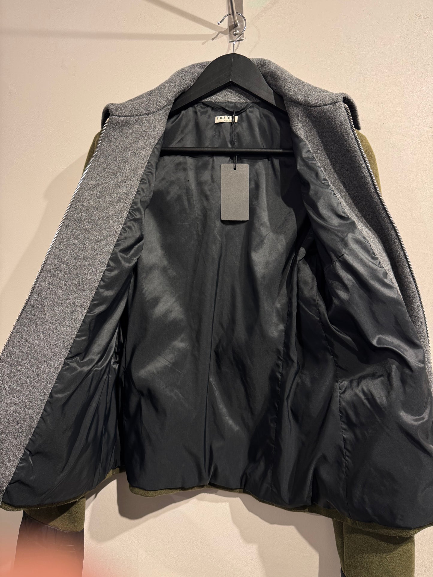 Miu Miu Khaki Grey 90s/00s Wool Jacket