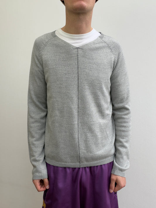 Armani Jeans Scoop Neck Contrast Stitch Jumper
