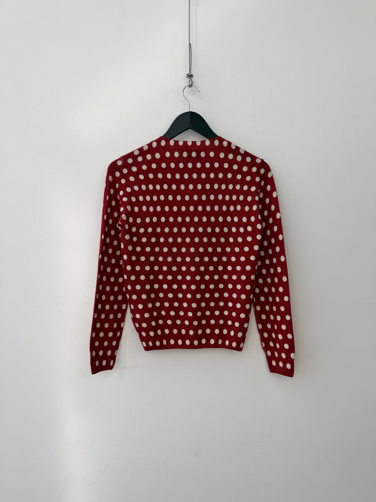 Comme des Garçons Tricot Red & White Polka Dot Cardigan
