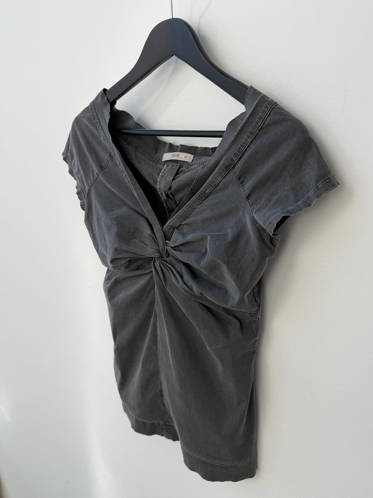 Prada 00s Sleeveless Zip-Back Bunch Top