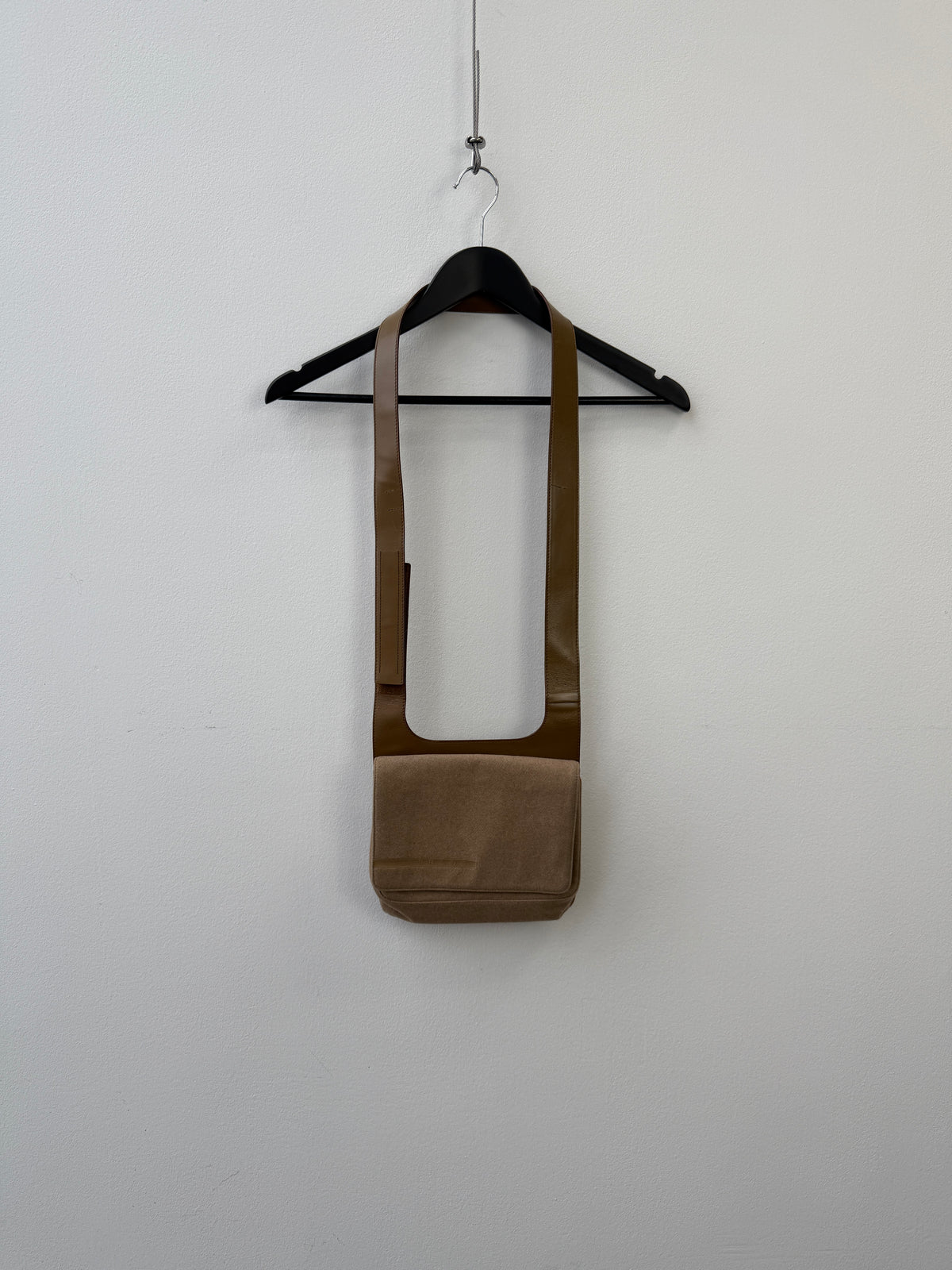 Prada Spring Summer 1999 Wool & leather Side Bag
