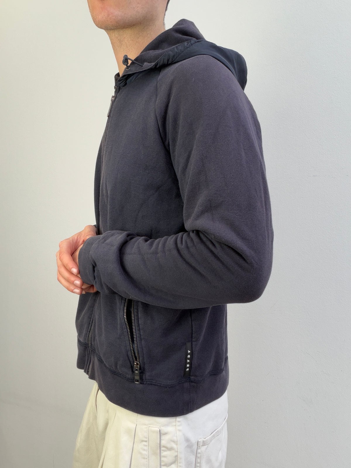 Prada Sport 2019 Nylon Hood Zip-Through Hoodie
